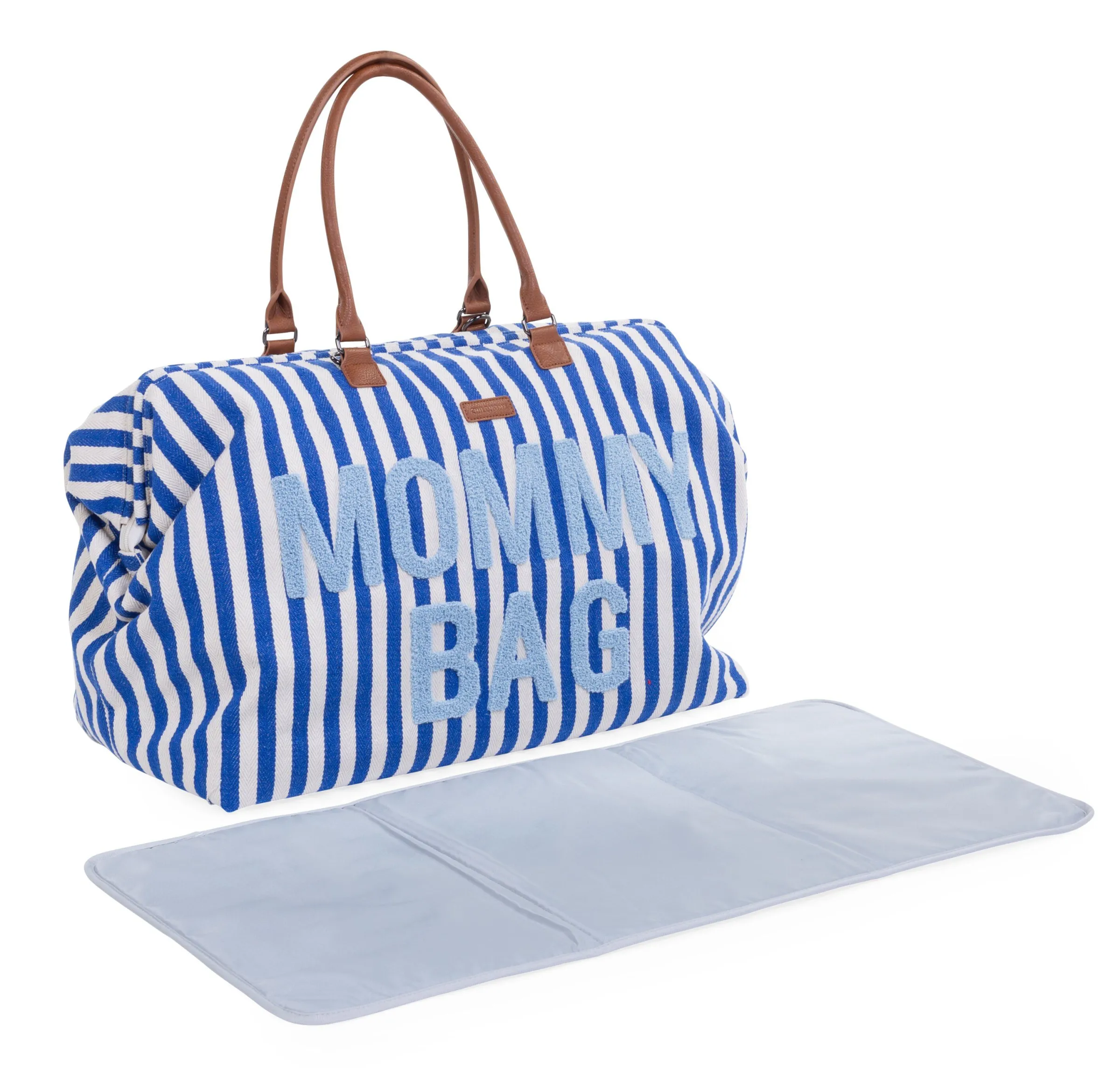 Childhome Mommy Bag ®|Mommy Bag ®-Mommy Bag ® Sac à Langer - Rayures - Bleu Electrique /Bleu