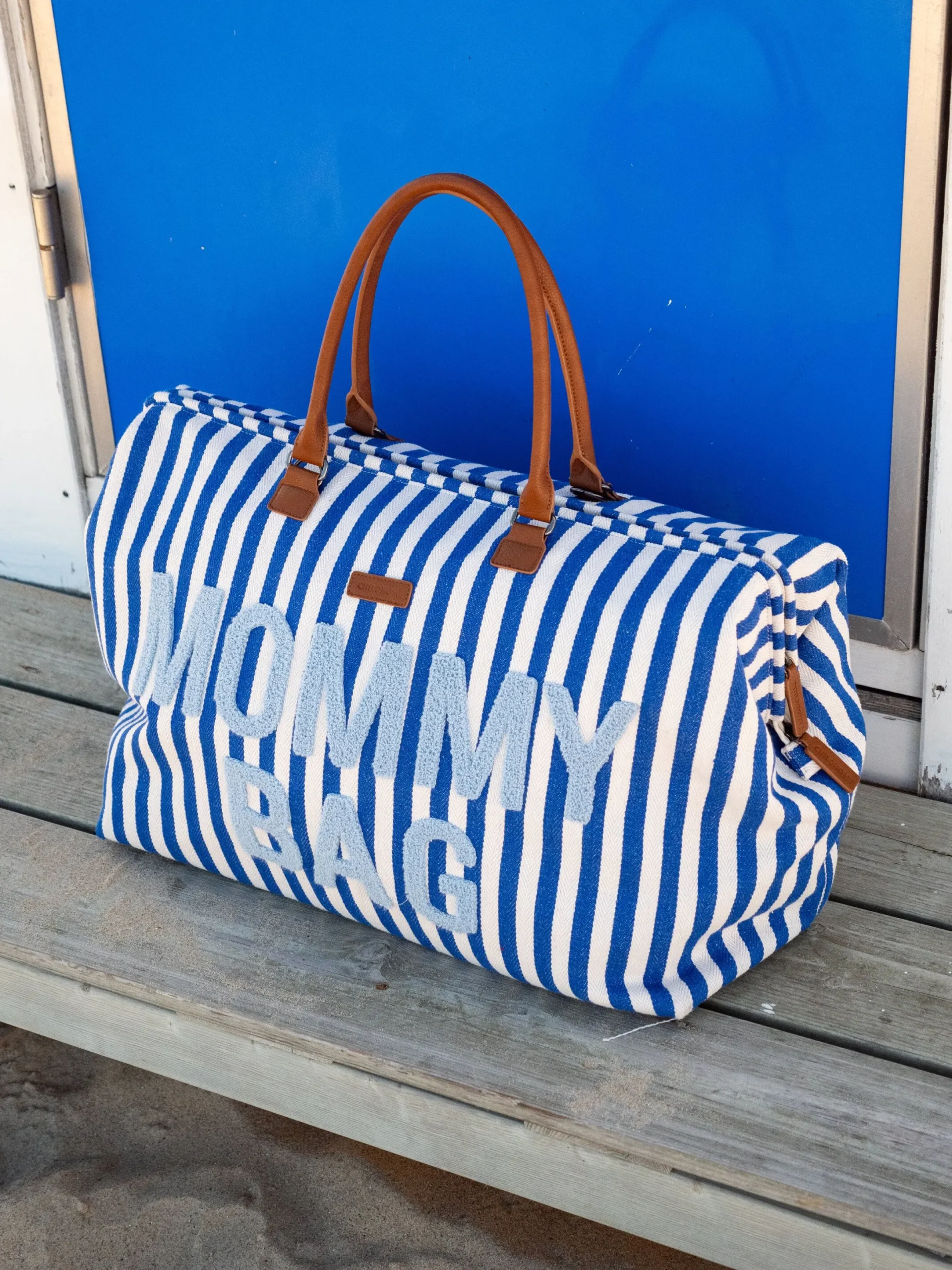 Childhome Mommy Bag ®|Mommy Bag ®-Mommy Bag ® Sac à Langer - Rayures - Bleu Electrique /Bleu