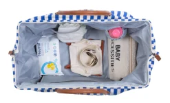 Childhome Mommy Bag ®|Mommy Bag ®-Mommy Bag ® Sac à Langer - Rayures - Bleu Electrique /Bleu