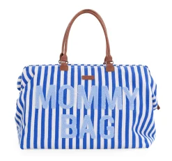 Childhome Mommy Bag ®|Mommy Bag ®-Mommy Bag ® Sac à Langer - Rayures - Bleu Electrique /Bleu