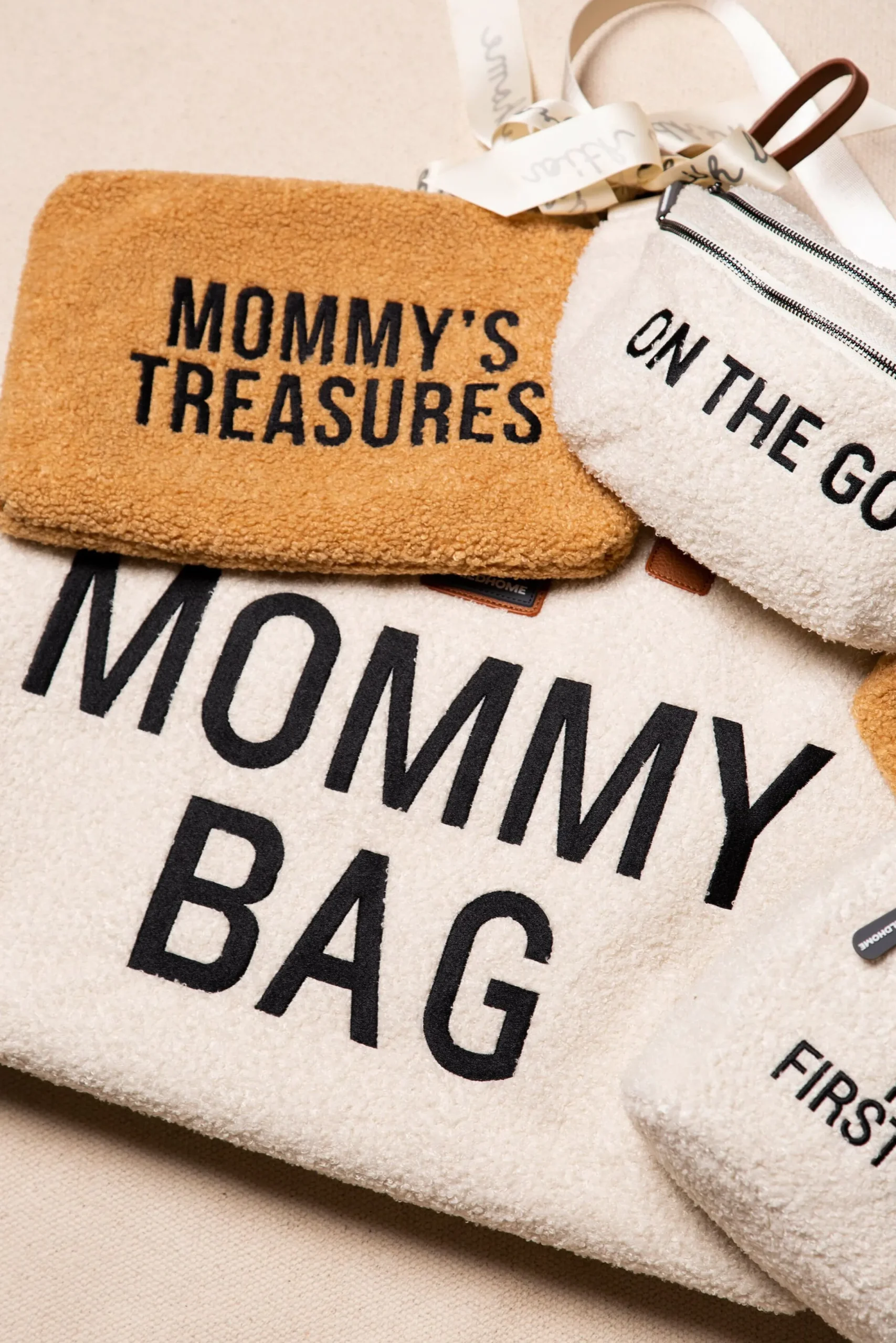 Childhome Mommy Bag ®|Mommy Bag ®-Mommy Bag ® Sac A Langer - Teddy Ecru
