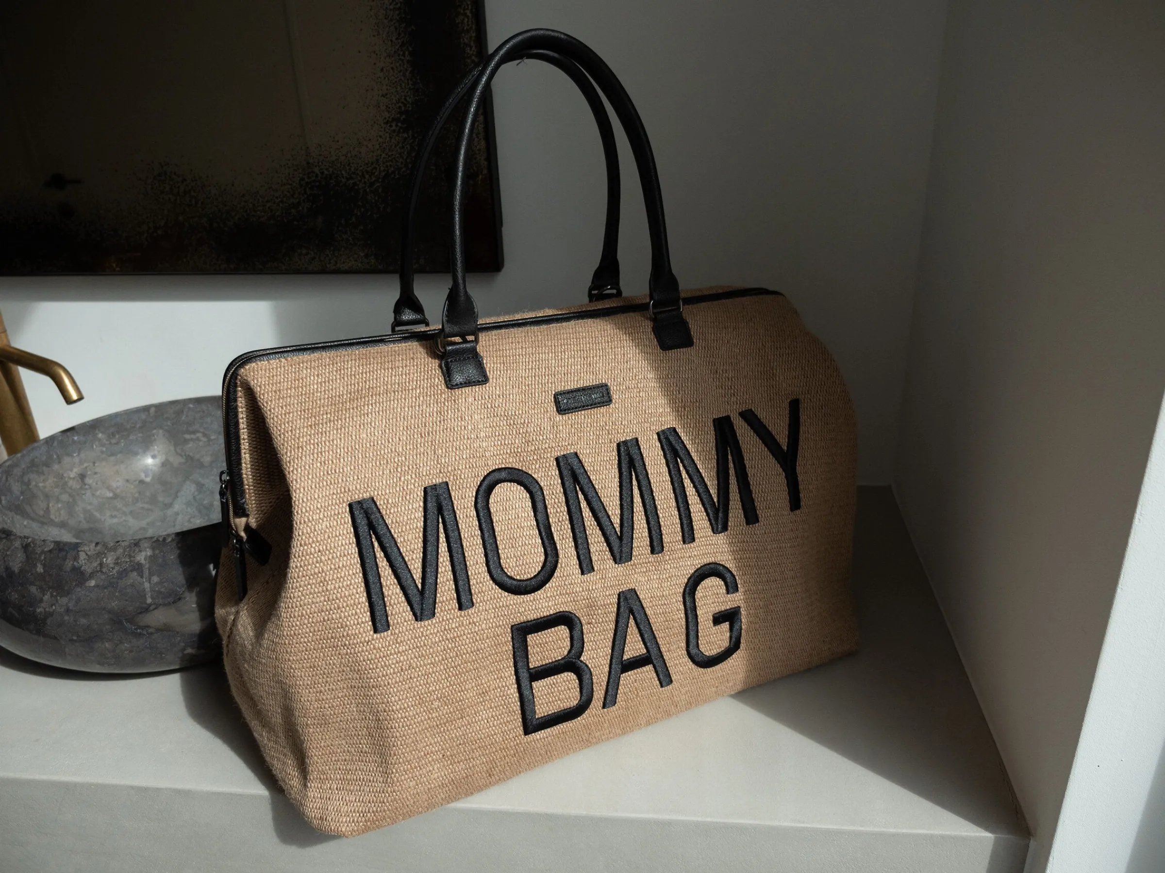 Childhome Mommy Bag ®|Mommy Bag ®-Mommy Bag ® Sac A Langer - Raffia look
