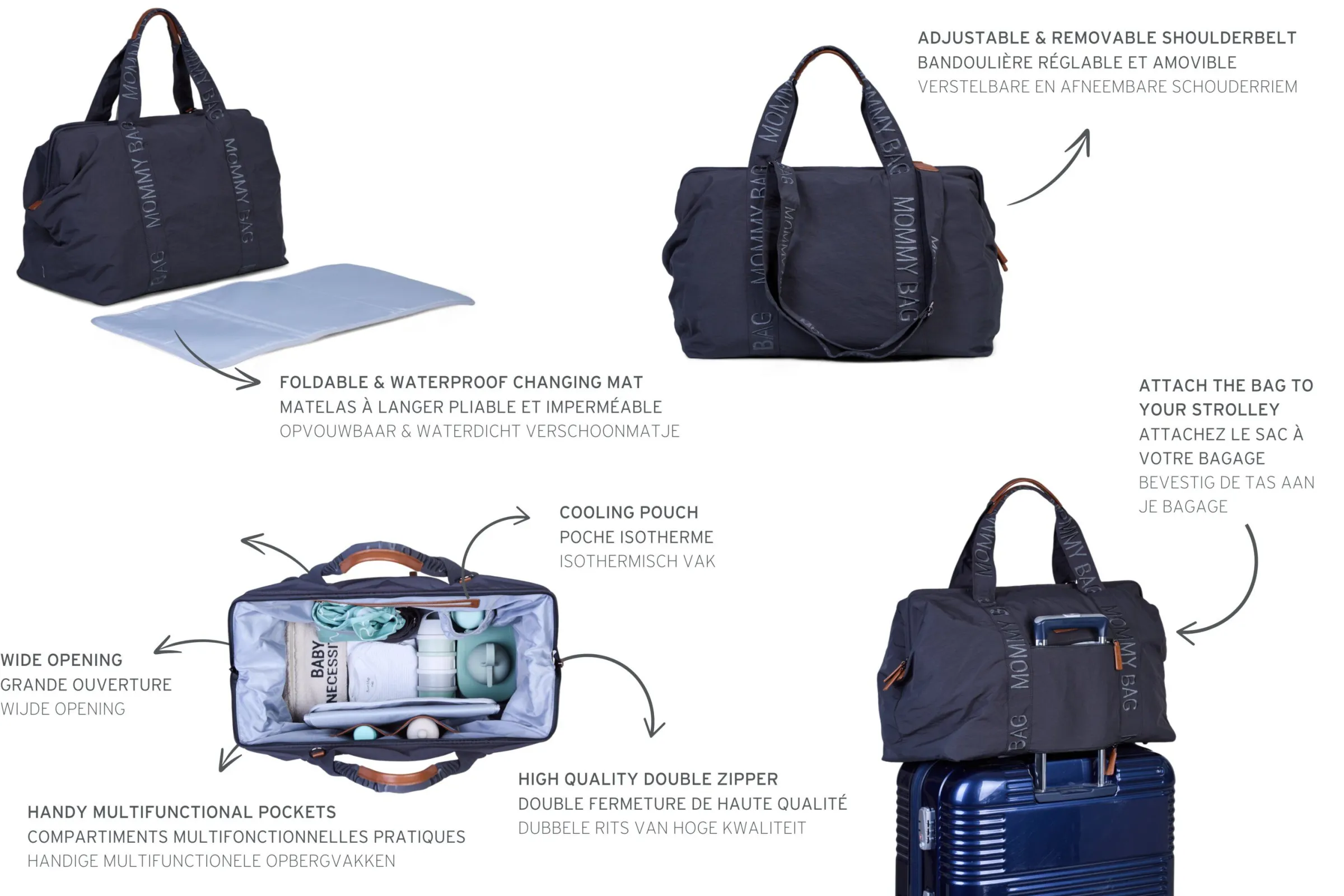 Childhome Signature Collection|Mommy Bag ®-Mommy Bag ® Sac A Langer – Signature - Urban Gris Foncé