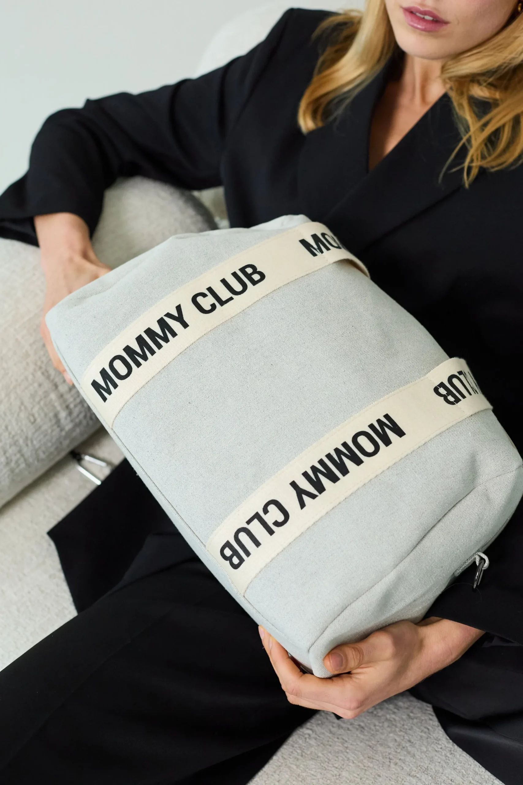 Childhome Signature Collection|Mommy Club-Mommy Club Sac à Langer - Signature - Canvas - Off White