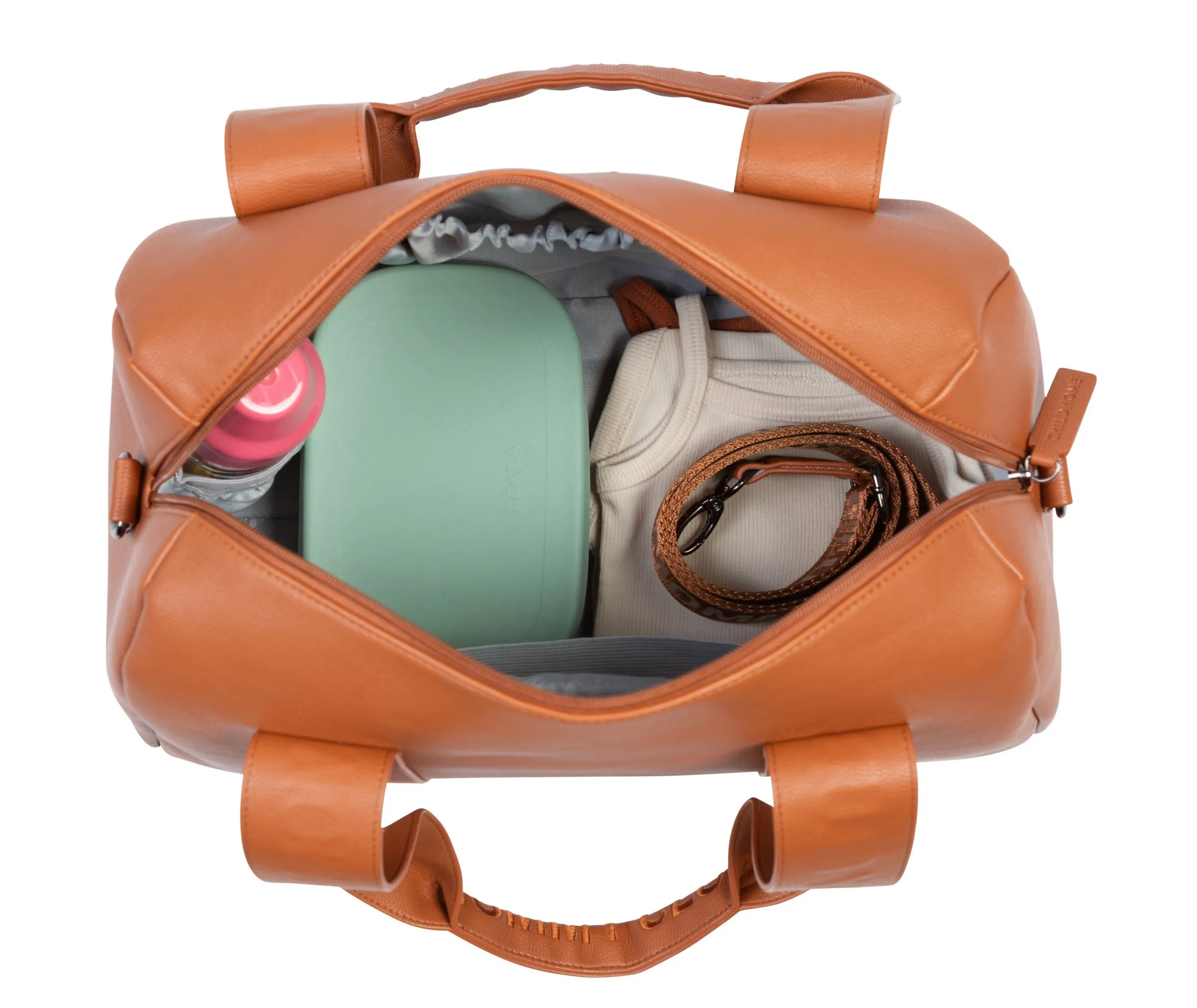 Childhome Signature Collection|Mommy Club-Mommy Club Sac à Langer - Signature - Cuir Vegan - Brun
