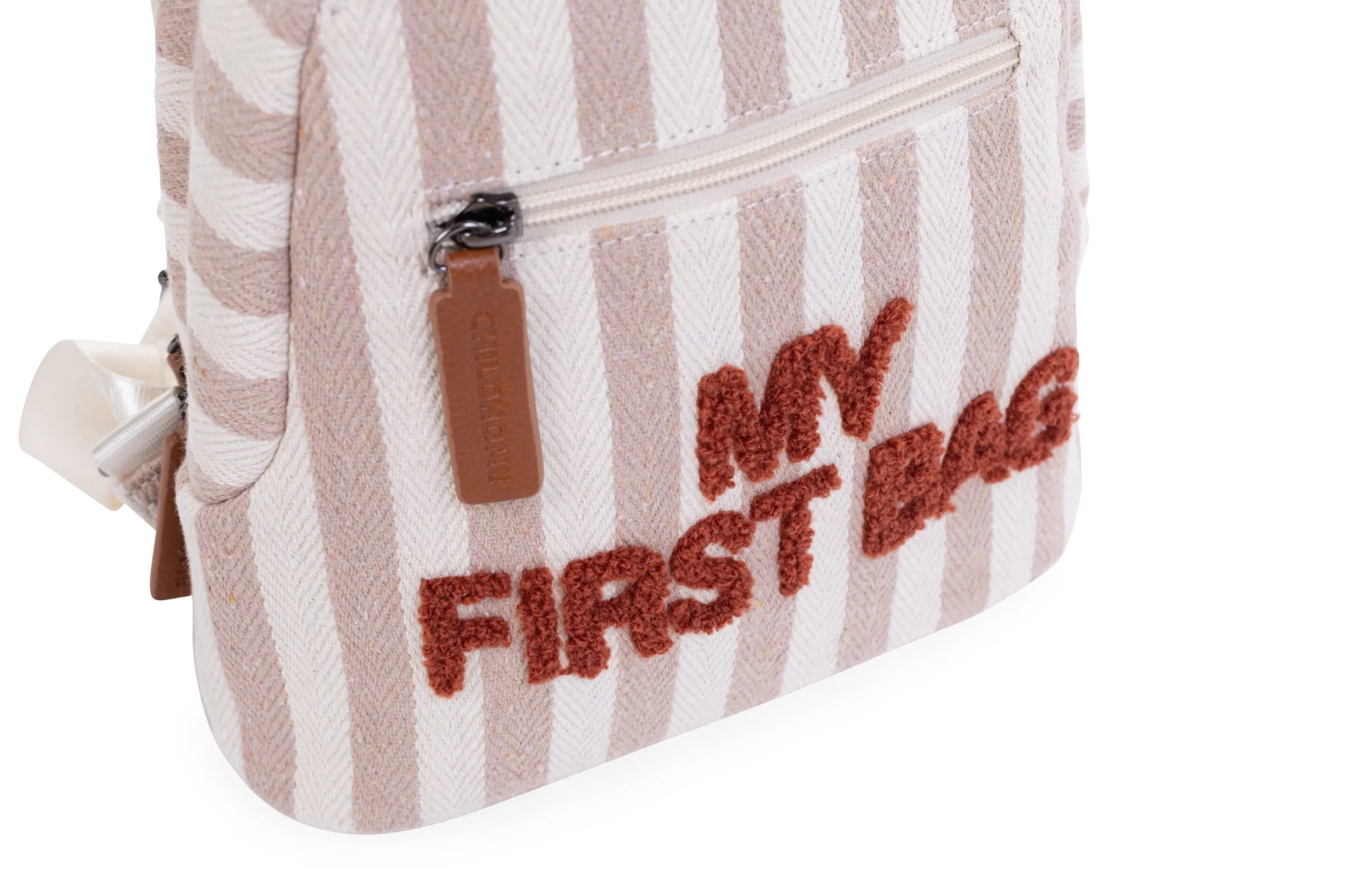 Childhome Kids Bags|Kids Bags-My First Bag Sac a dos Enfant - Rayures - Nude/Terracotta