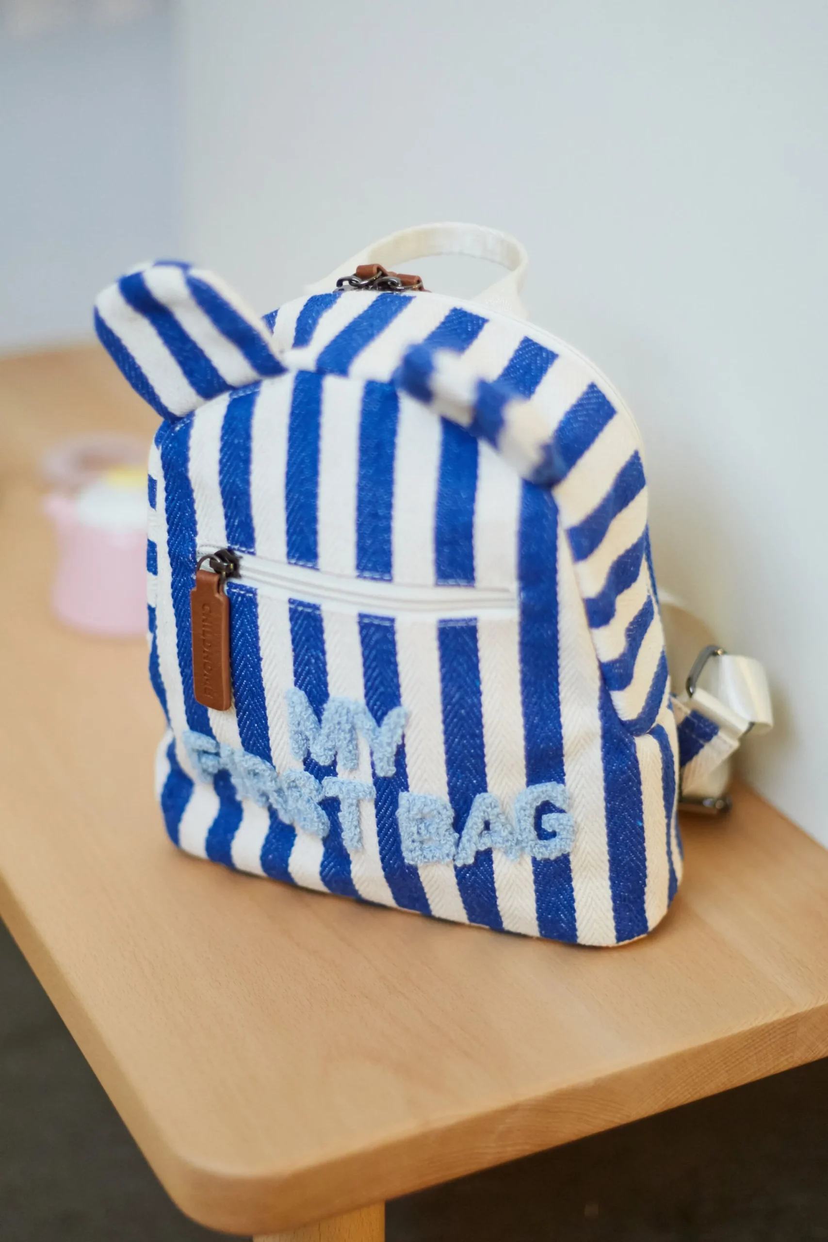 Childhome Kids Bags|Kids Bags-My First Bag Sac a dos Enfant - Rayures - Bleu Electrique