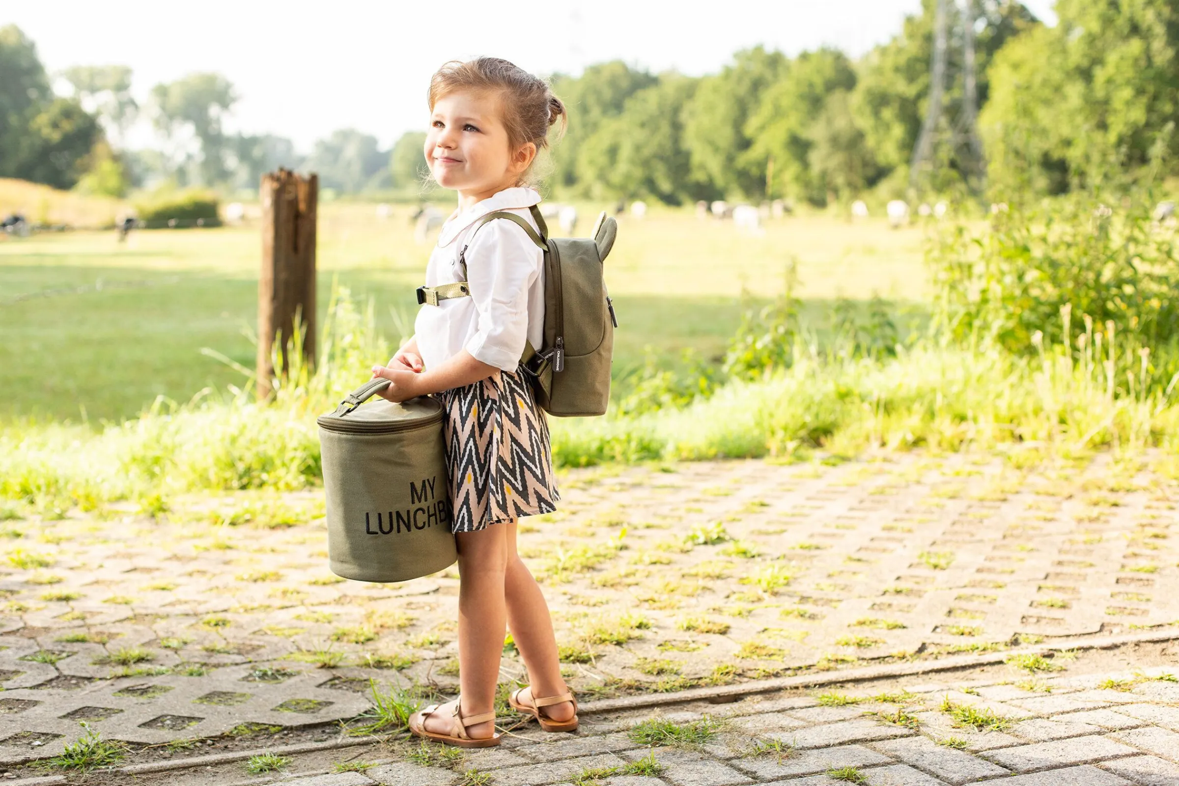 Childhome Kids Bags|Kids Bags-My Lunchbag - Avec Doublure Isolante - Toile - Kaki