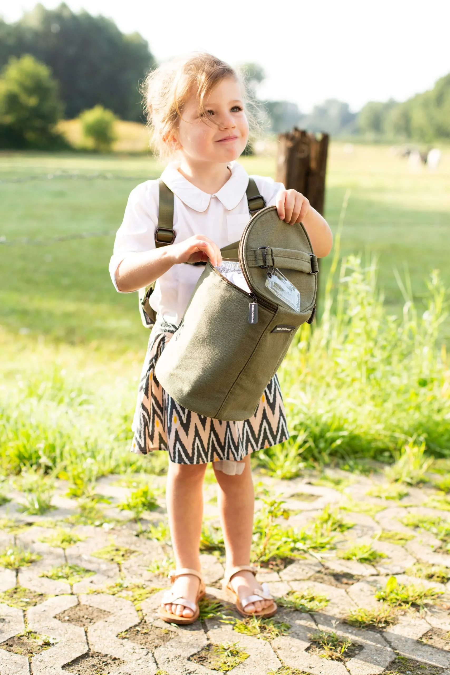 Childhome Kids Bags|Kids Bags-My Lunchbag - Avec Doublure Isolante - Toile - Kaki
