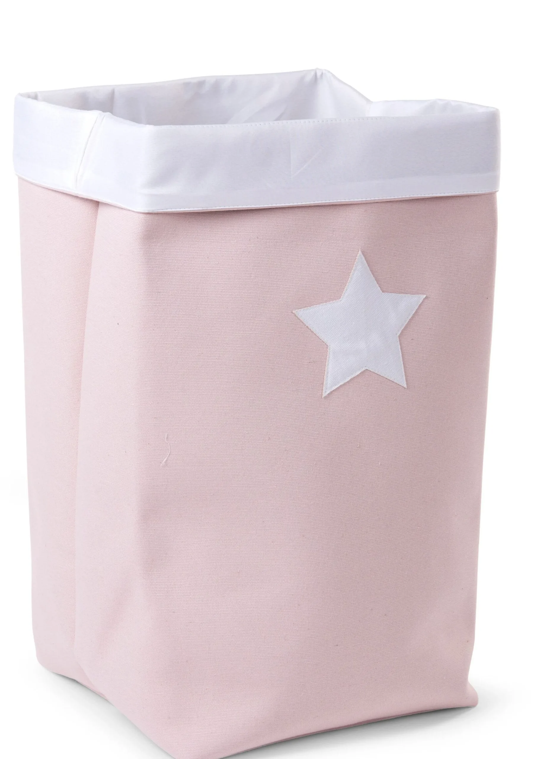 Childhome Paniers De Rangement-Panier De Rangement - 32x32x60 Cm - Toile - Rose Tendre Blan