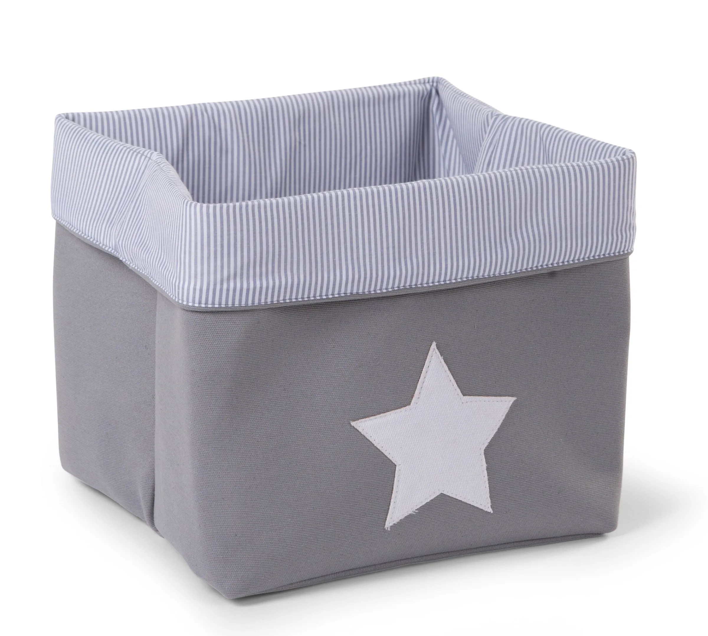 Childhome Paniers De Rangement-Panier De Rangement - 32x32x29 Cm - Toile - Gris Rayures