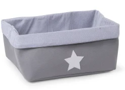 Childhome Paniers De Rangement-Panier De Rangement - 40x30x20 Cm - Toile - Gris Rayures