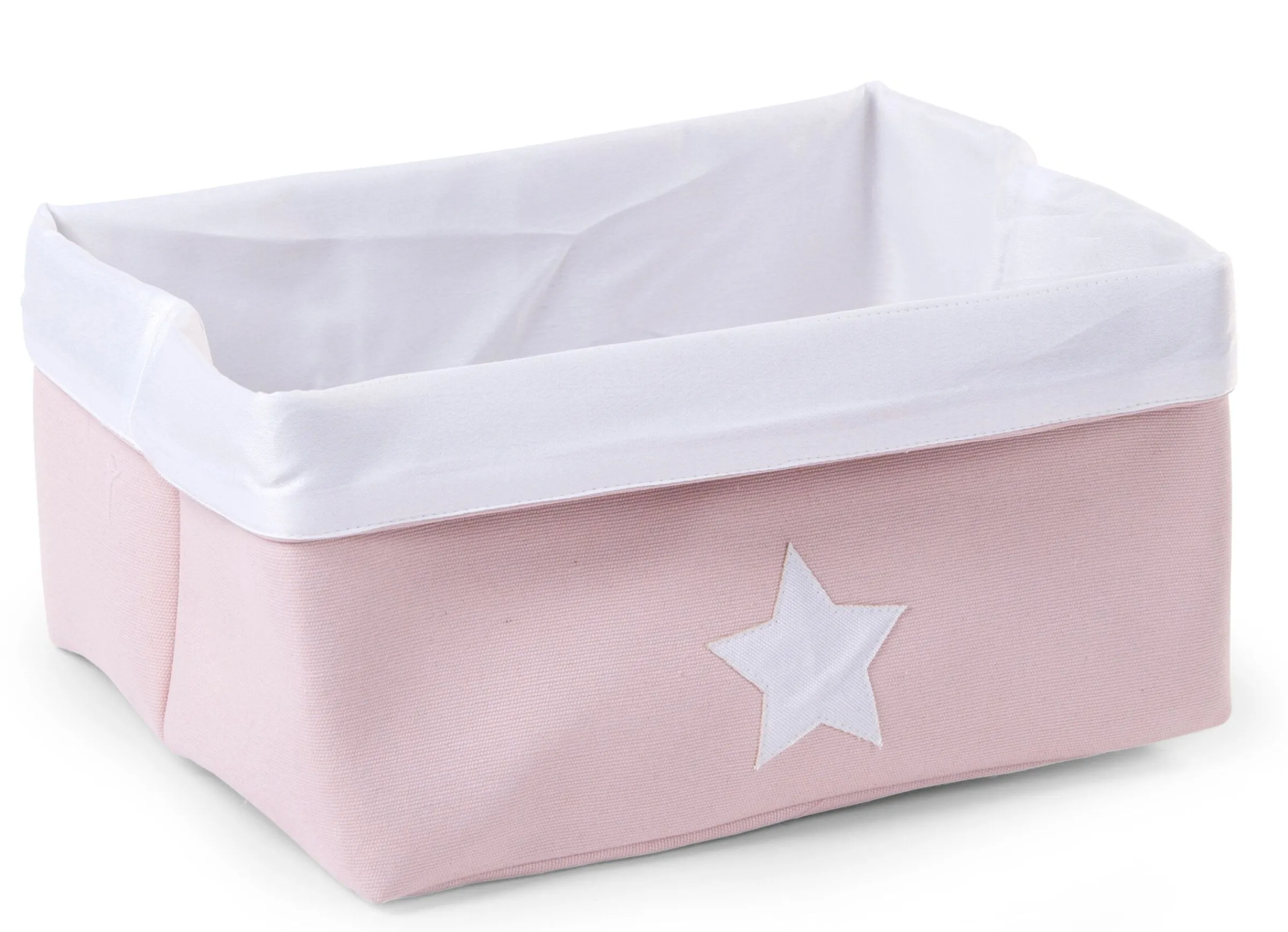 Childhome Paniers De Rangement-Panier De Rangement - 40x30x20 Cm - Toile - Rose Tendre Blan