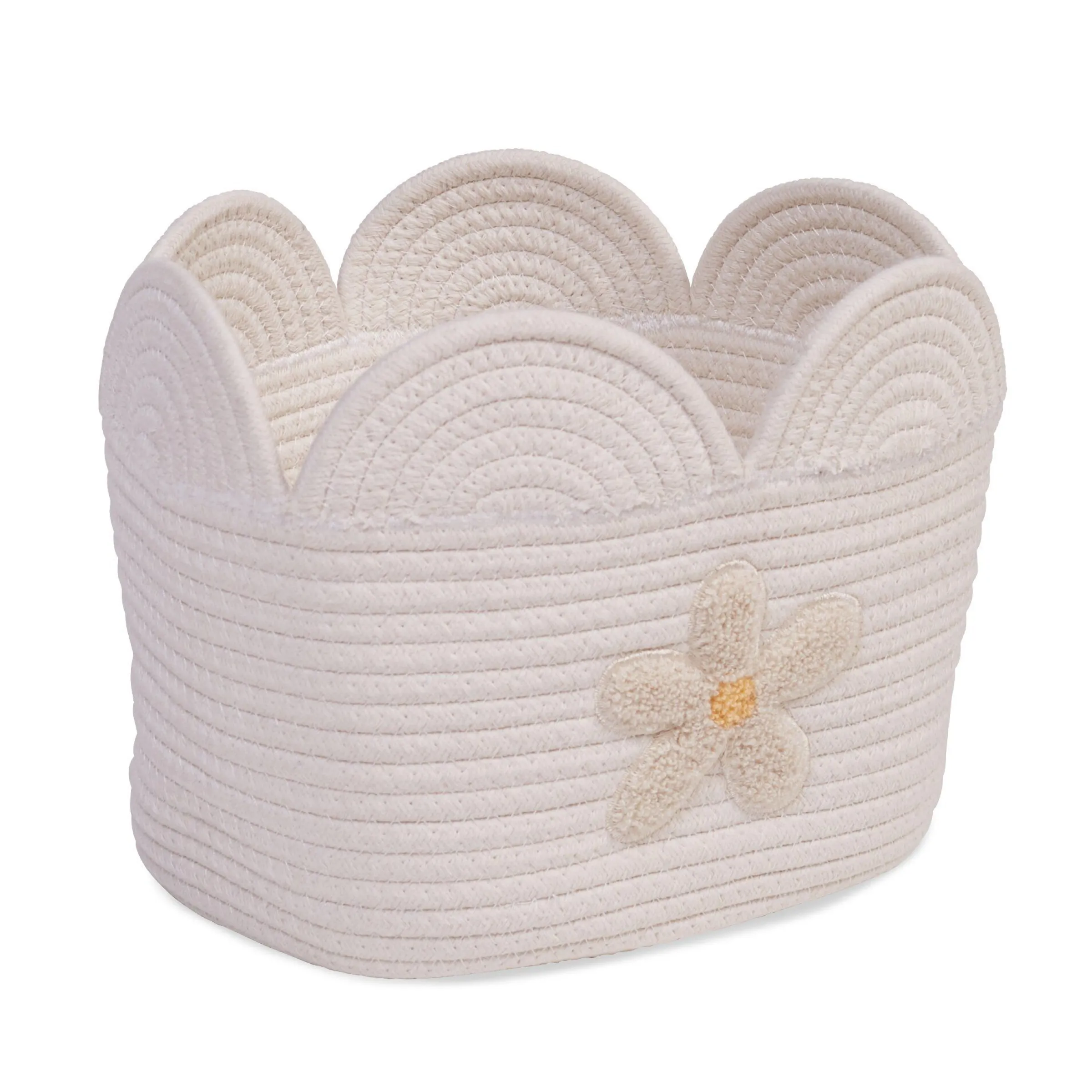 Childhome Paniers De Rangement-Panier fleur - 30x20x15CM - Corde De Coton - Ecru