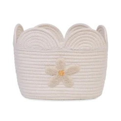 Childhome Paniers De Rangement-Panier fleur - 30x20x15CM - Corde De Coton - Ecru