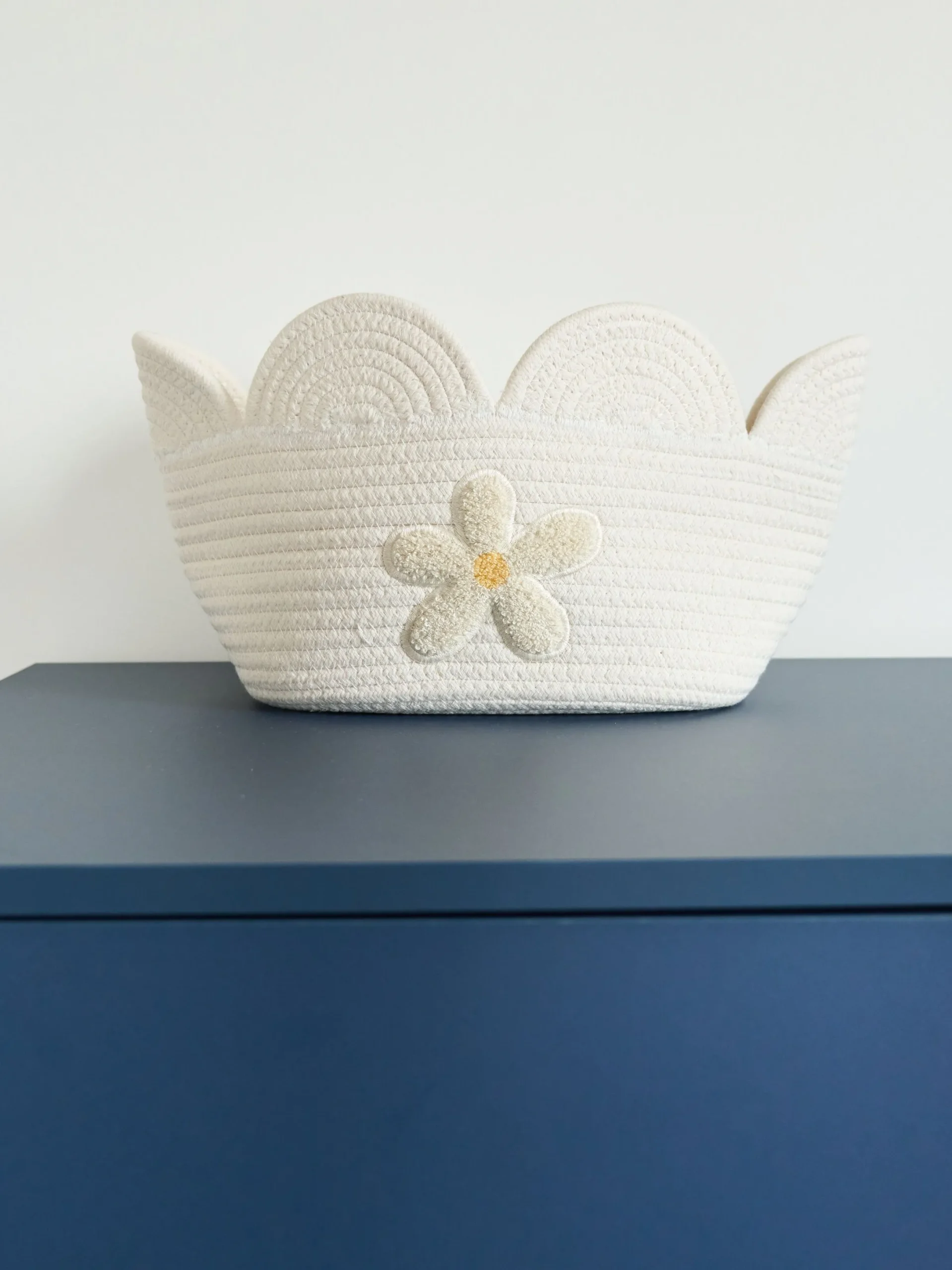 Childhome Paniers De Rangement-Panier fleur - 30x20x15CM - Corde De Coton - Ecru