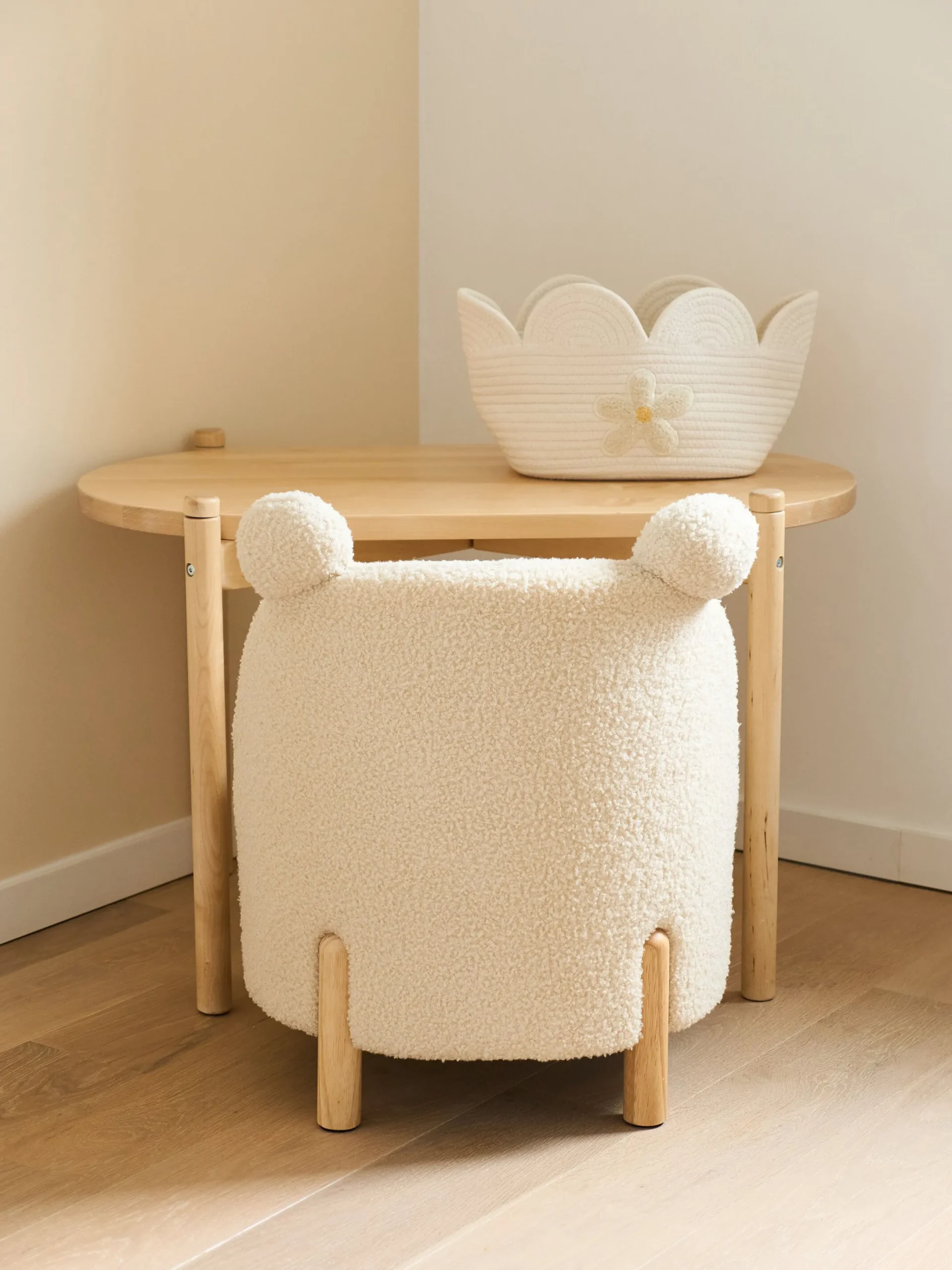 Childhome Paniers De Rangement-Panier fleur - 30x20x15CM - Corde De Coton - Ecru