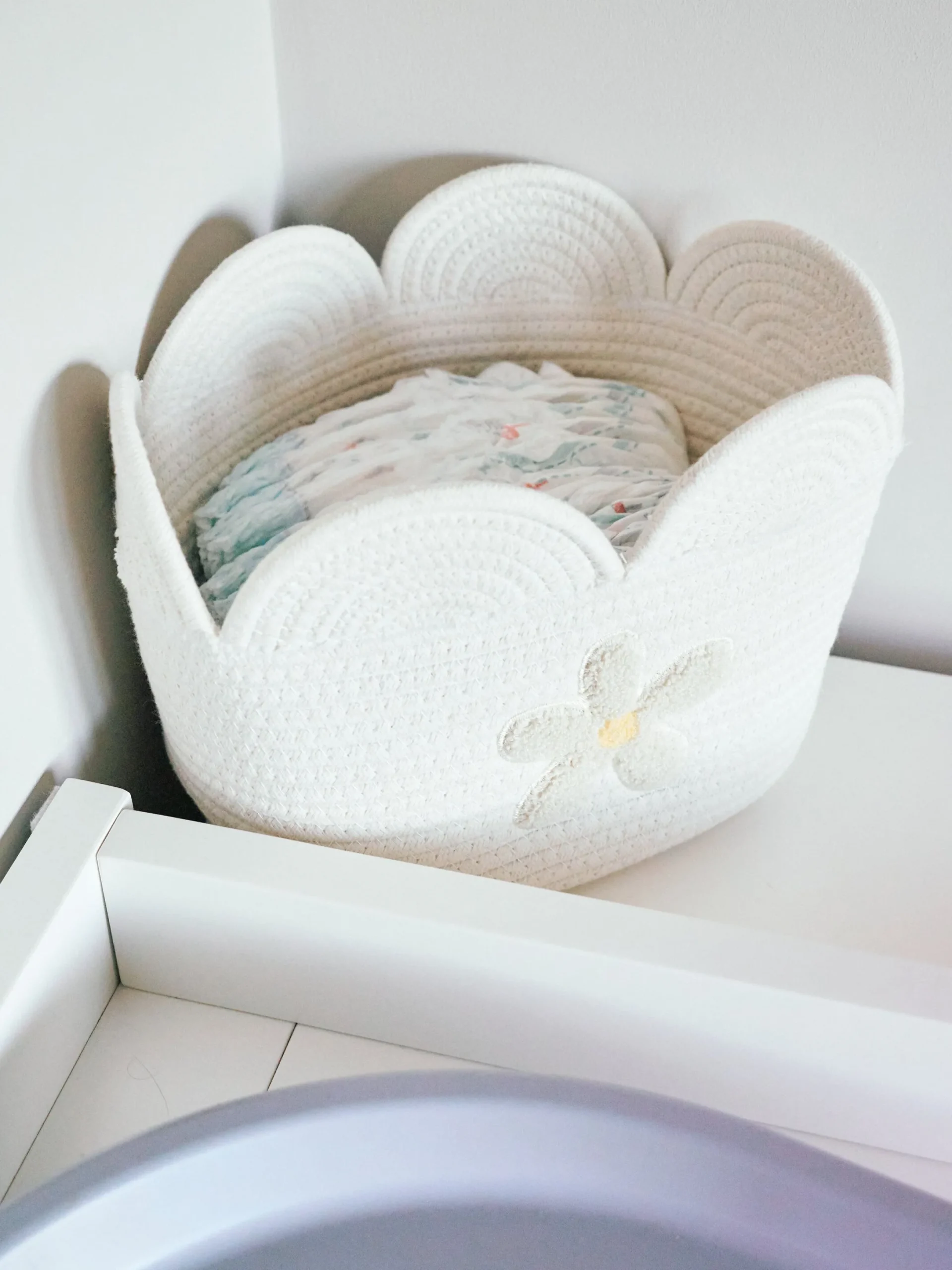 Childhome Paniers De Rangement-Panier fleur - 30x20x15CM - Corde De Coton - Ecru