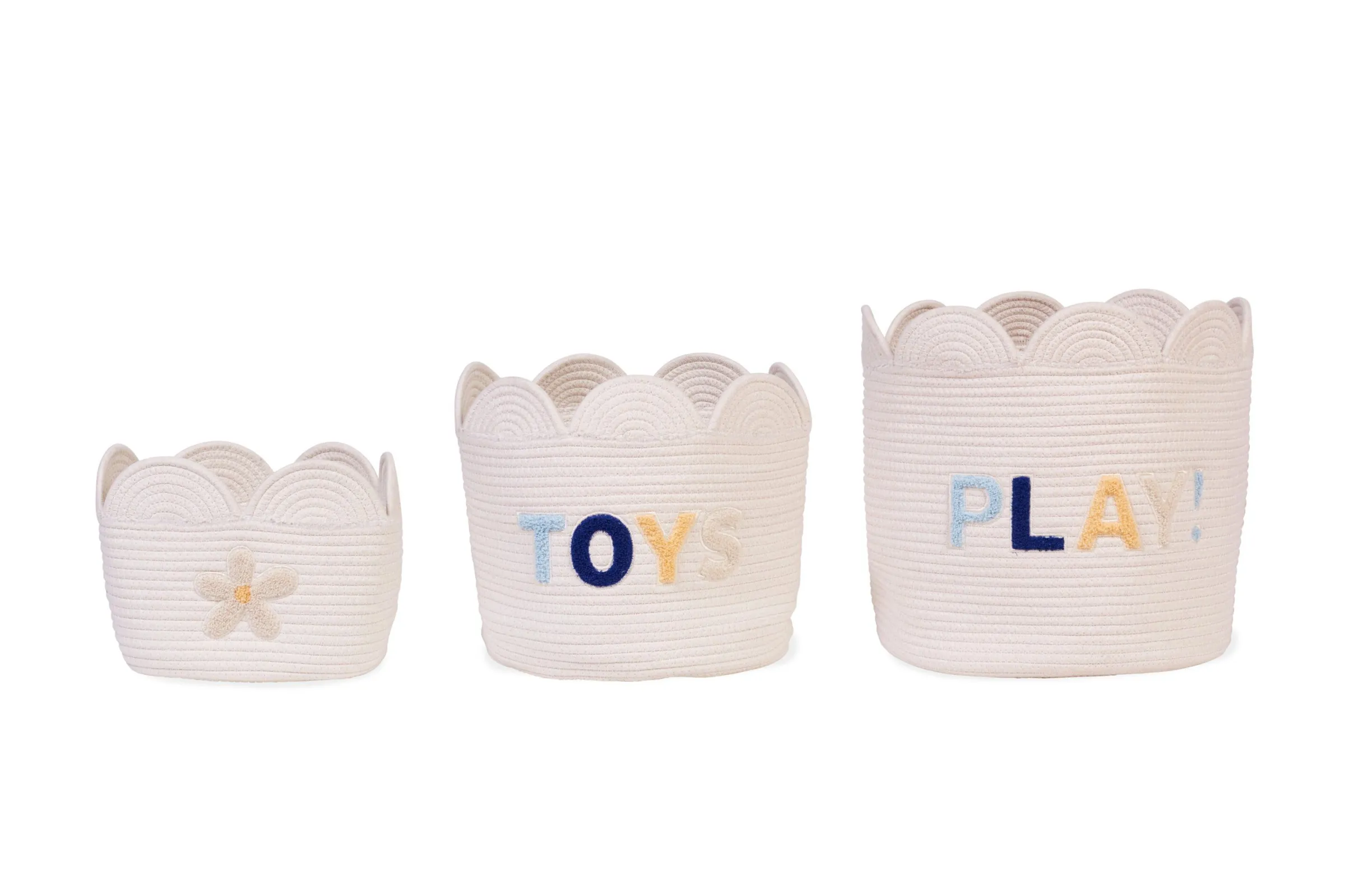 Childhome Paniers De Rangement-Panier fleur - 30x20x15CM - Corde De Coton - Ecru