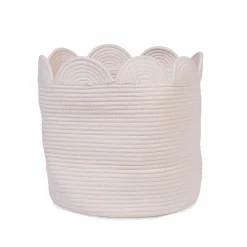 Childhome Paniers De Rangement-Panier fleur - 35x35x35cm- Corde De Coton - Ecru