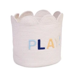 Childhome Paniers De Rangement-Panier fleur - 35x35x35cm- Corde De Coton - Ecru