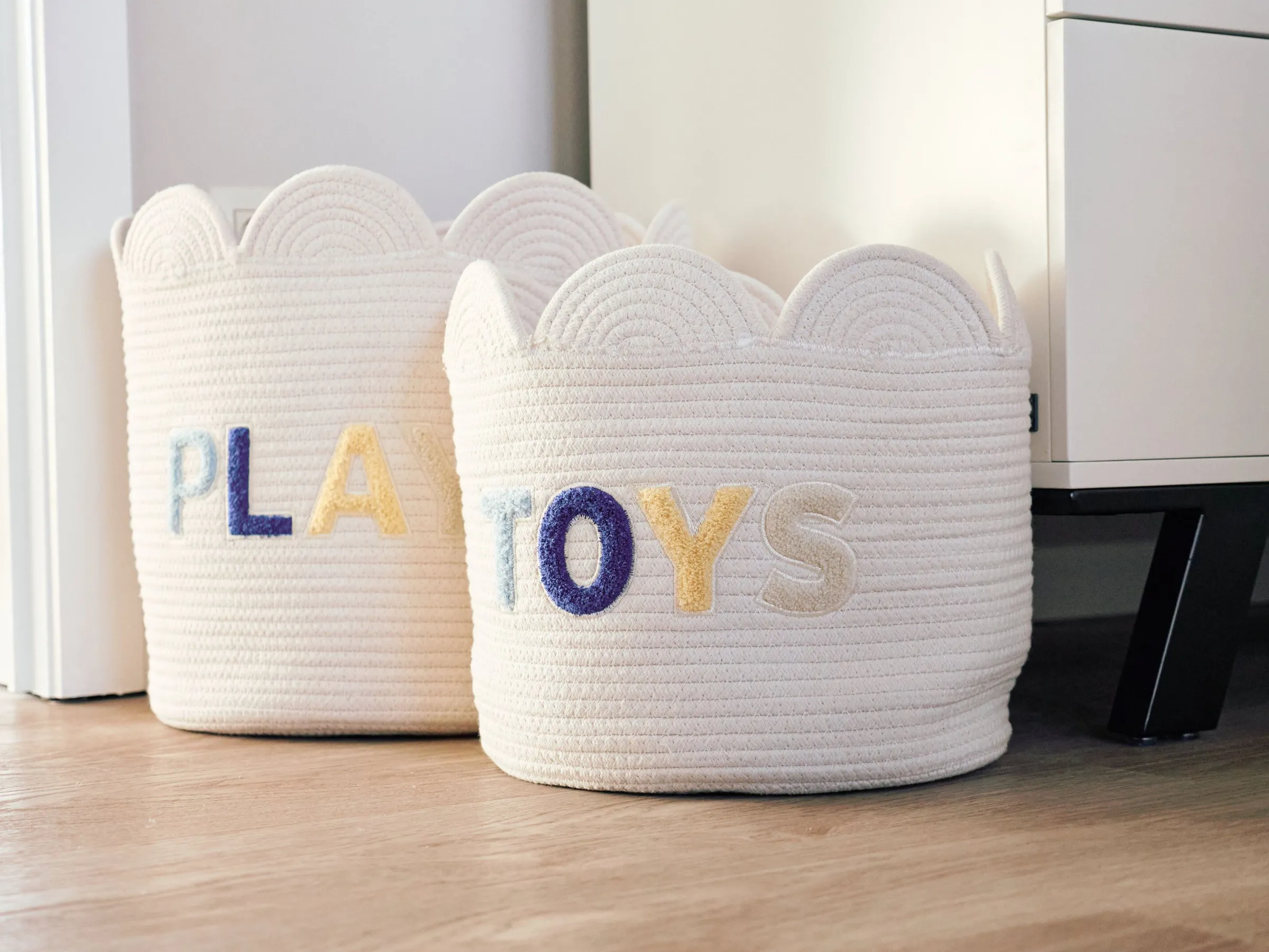 Childhome Paniers De Rangement-Panier fleur - 35x35x35cm- Corde De Coton - Ecru