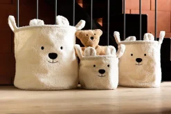 Childhome Paniers De Rangement-Paniers Teddy Set De 3 - Ecru