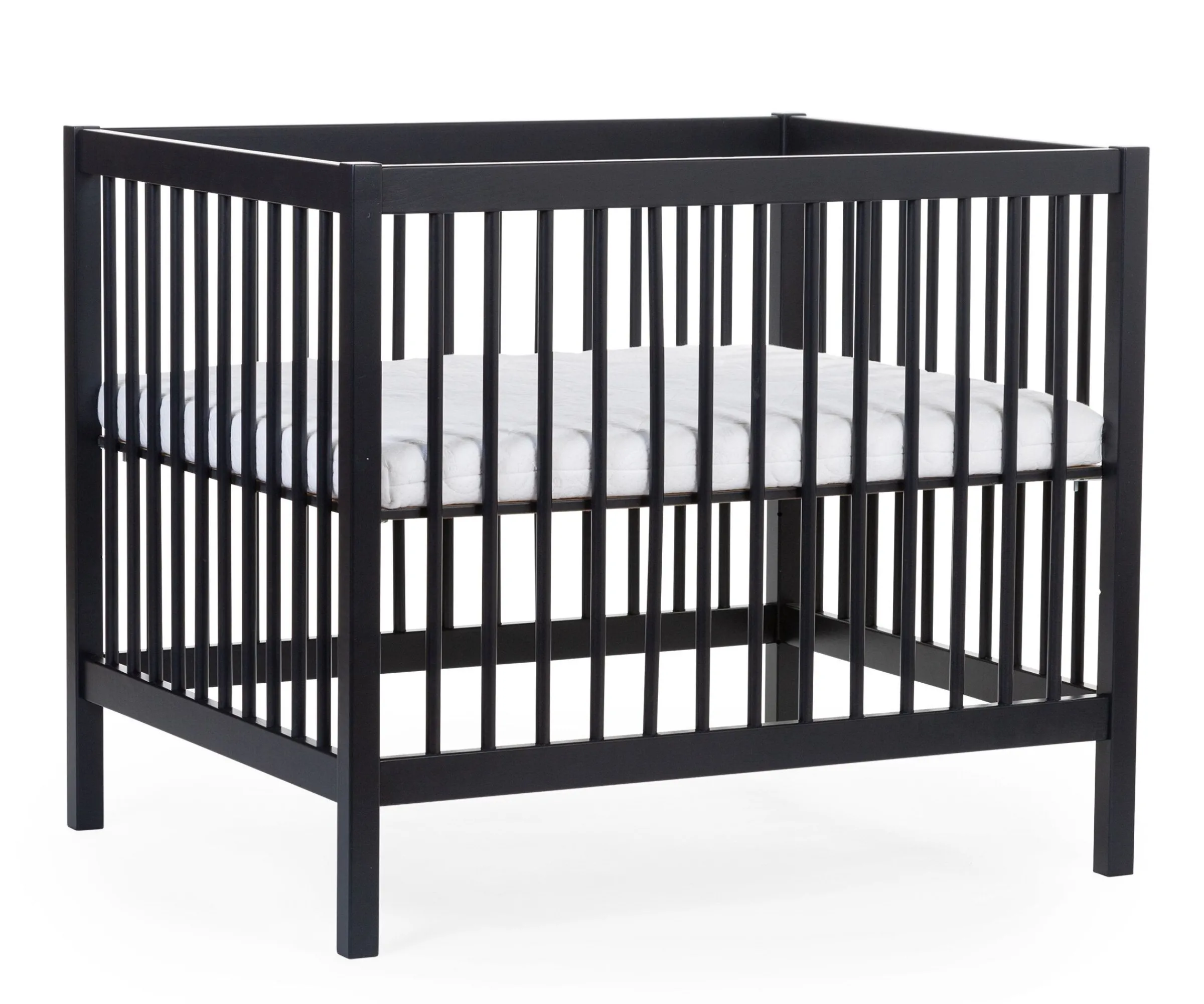 Childhome Parcs-Parc 97 + Roues - 95x75 Cm - Bois - Noir