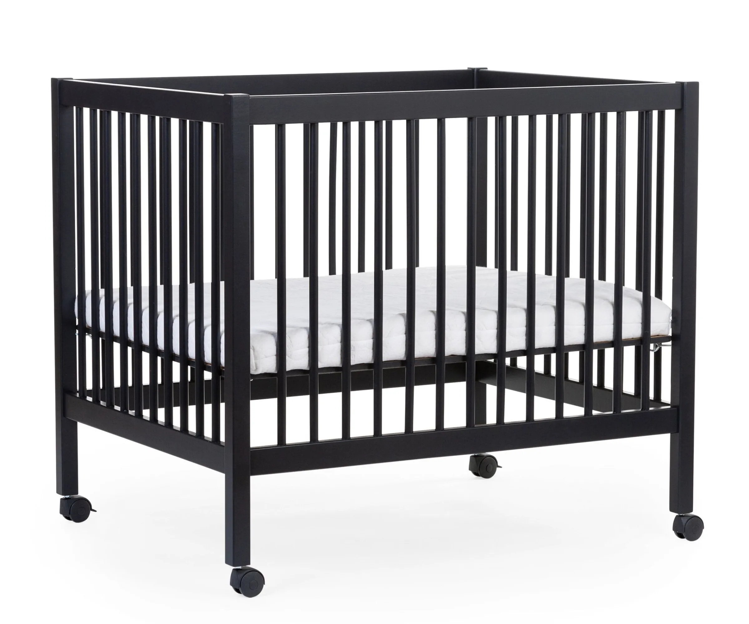 Childhome Parcs-Parc 97 + Roues - 95x75 Cm - Bois - Noir