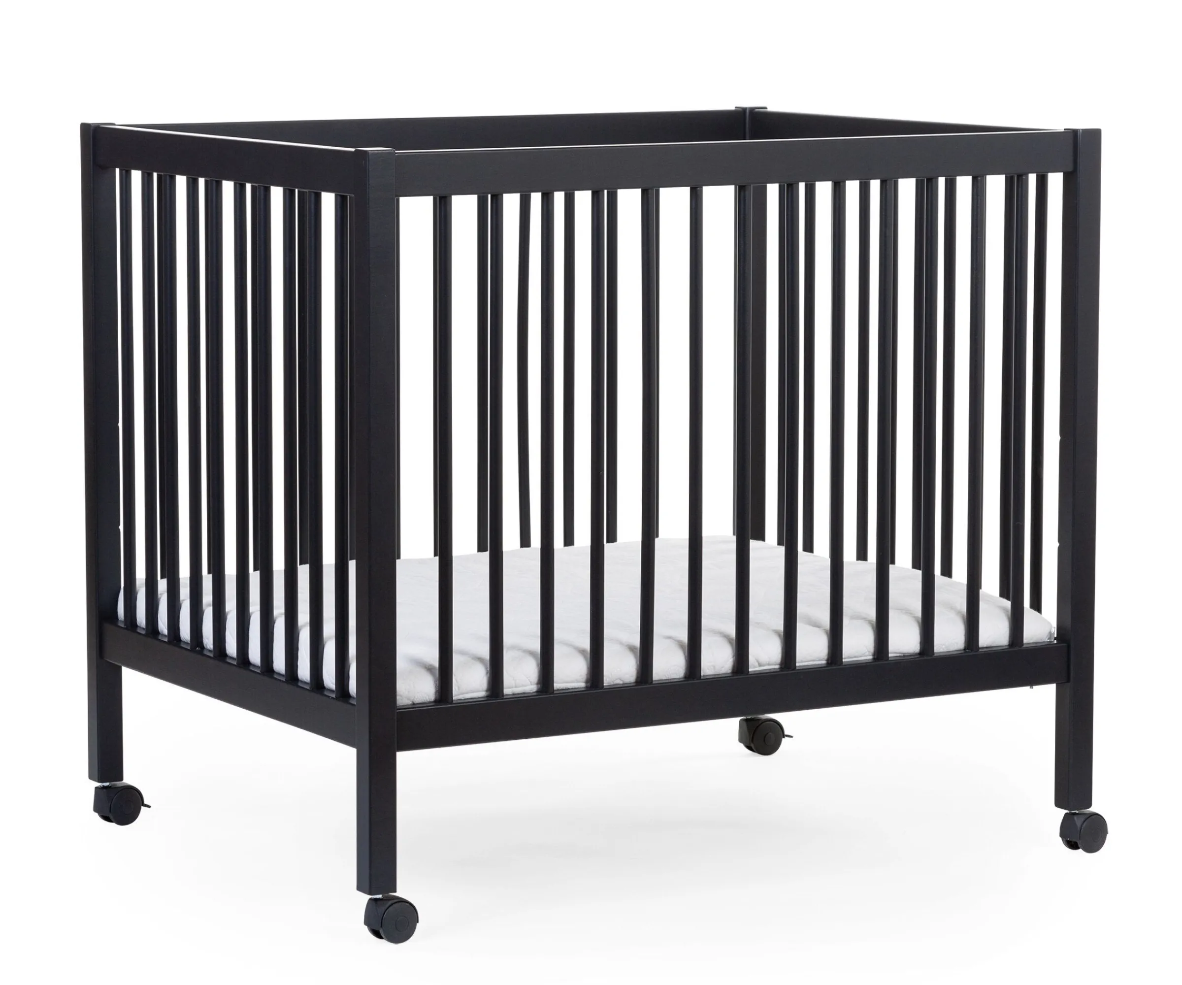 Childhome Parcs-Parc 97 + Roues - 95x75 Cm - Bois - Noir