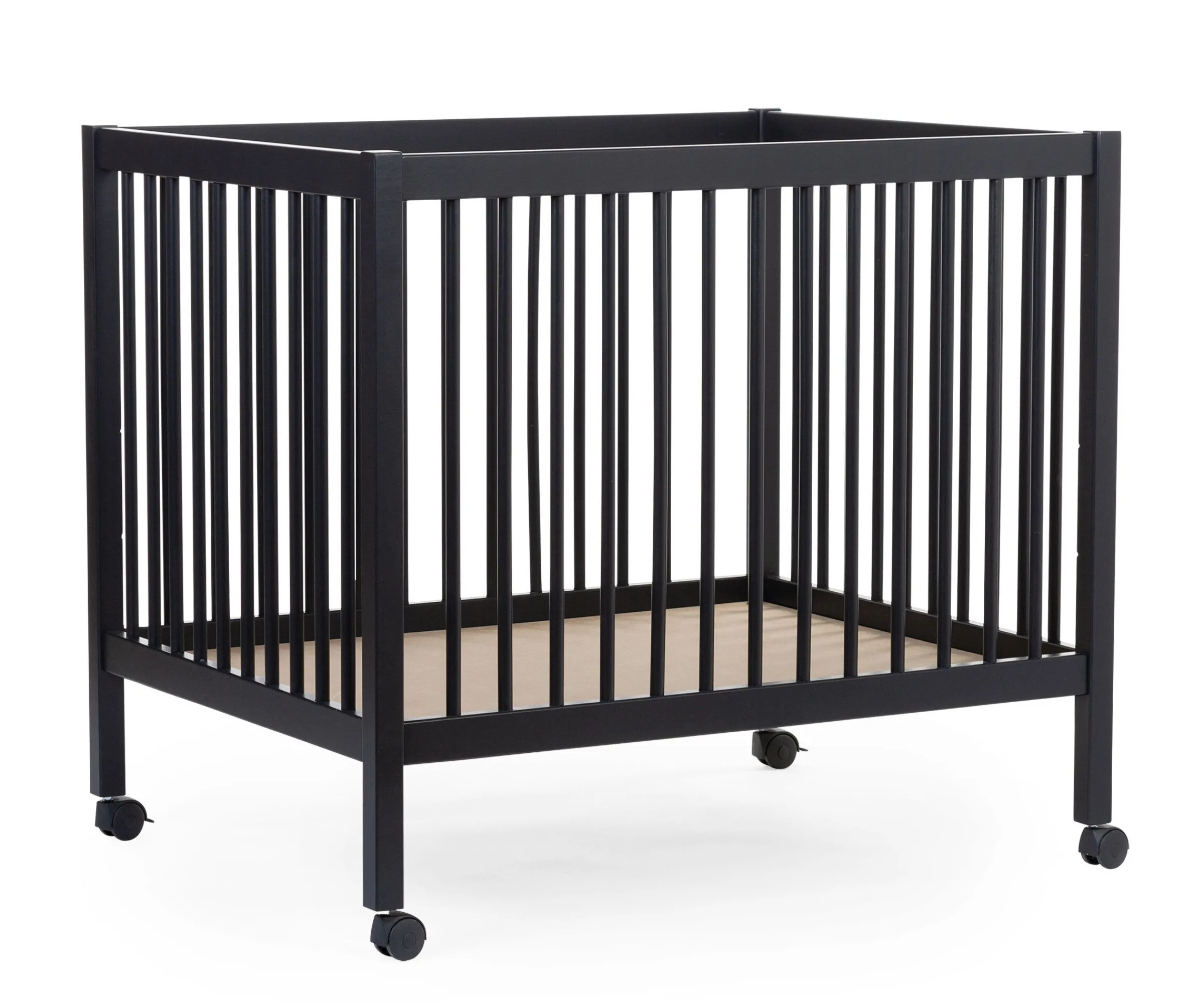 Childhome Parcs-Parc 97 + Roues - 95x75 Cm - Bois - Noir