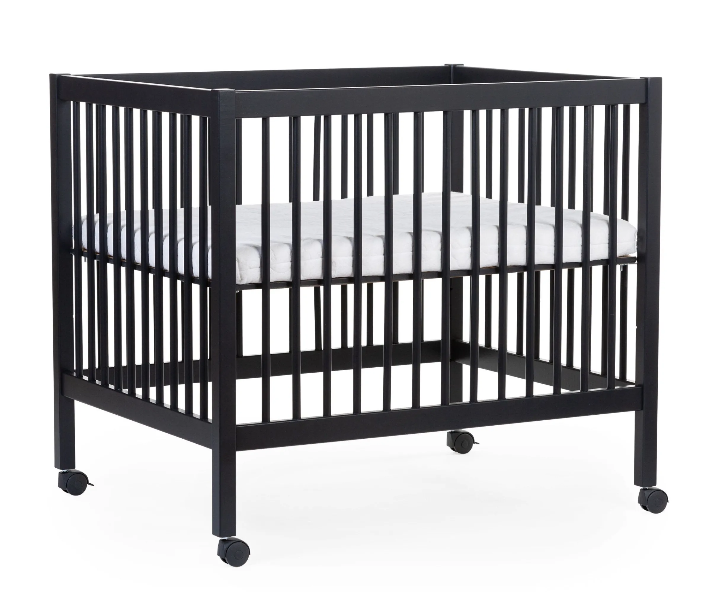 Childhome Parcs-Parc 97 + Roues - 95x75 Cm - Bois - Noir