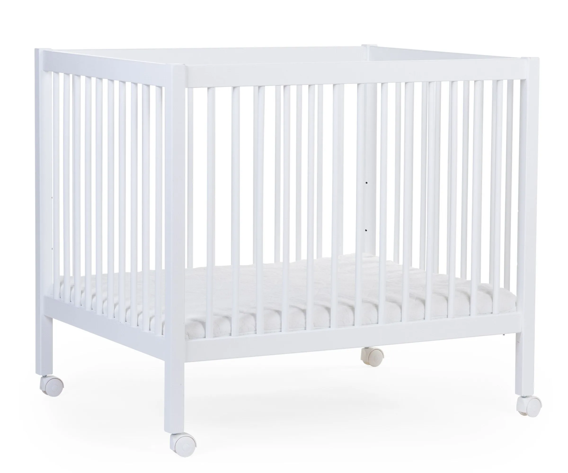Childhome Parcs-Parc 97 + Roues - 95x75 Cm - Bois - Blanc