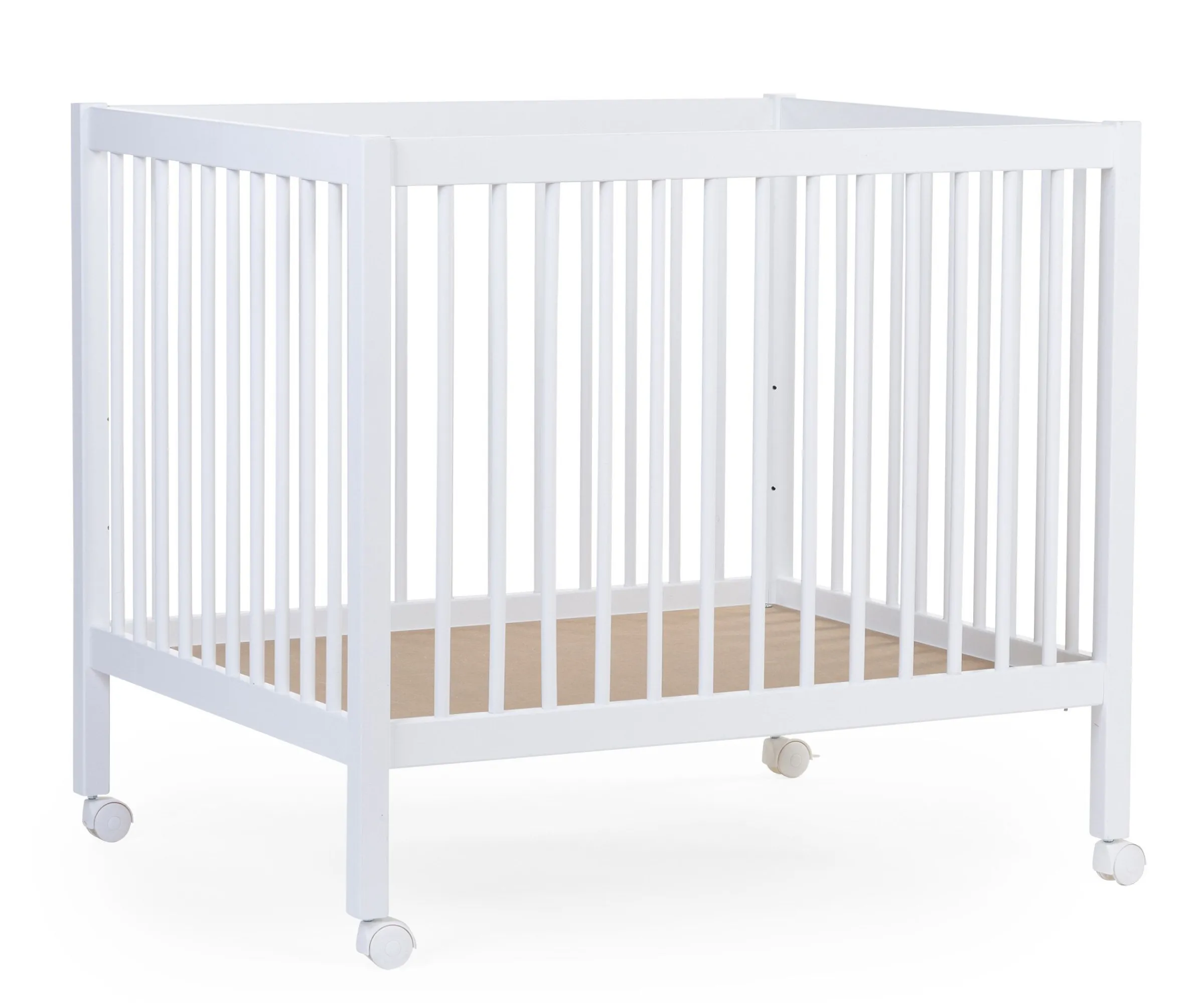 Childhome Parcs-Parc 97 + Roues - 95x75 Cm - Bois - Blanc