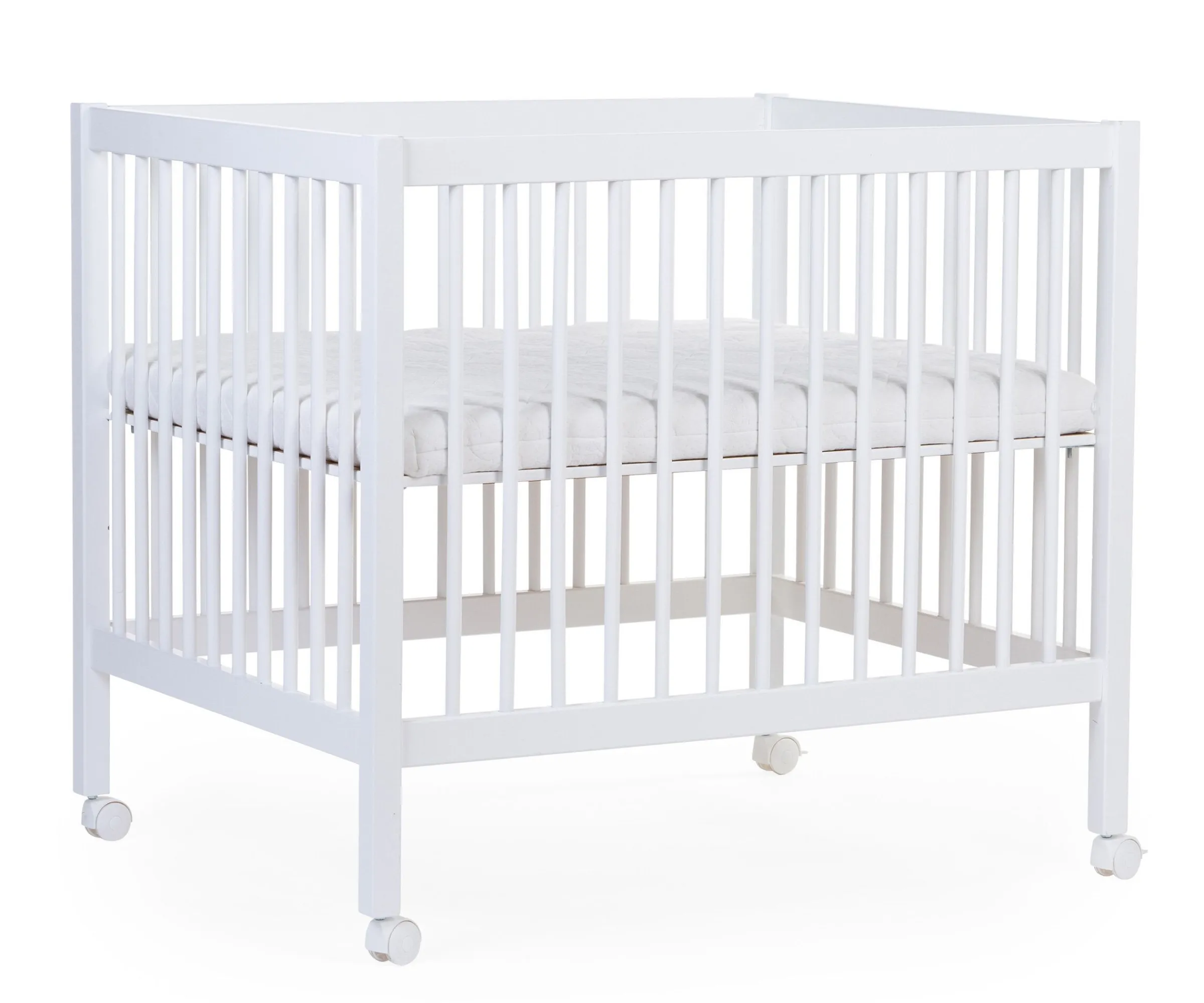 Childhome Parcs-Parc 97 + Roues - 95x75 Cm - Bois - Blanc