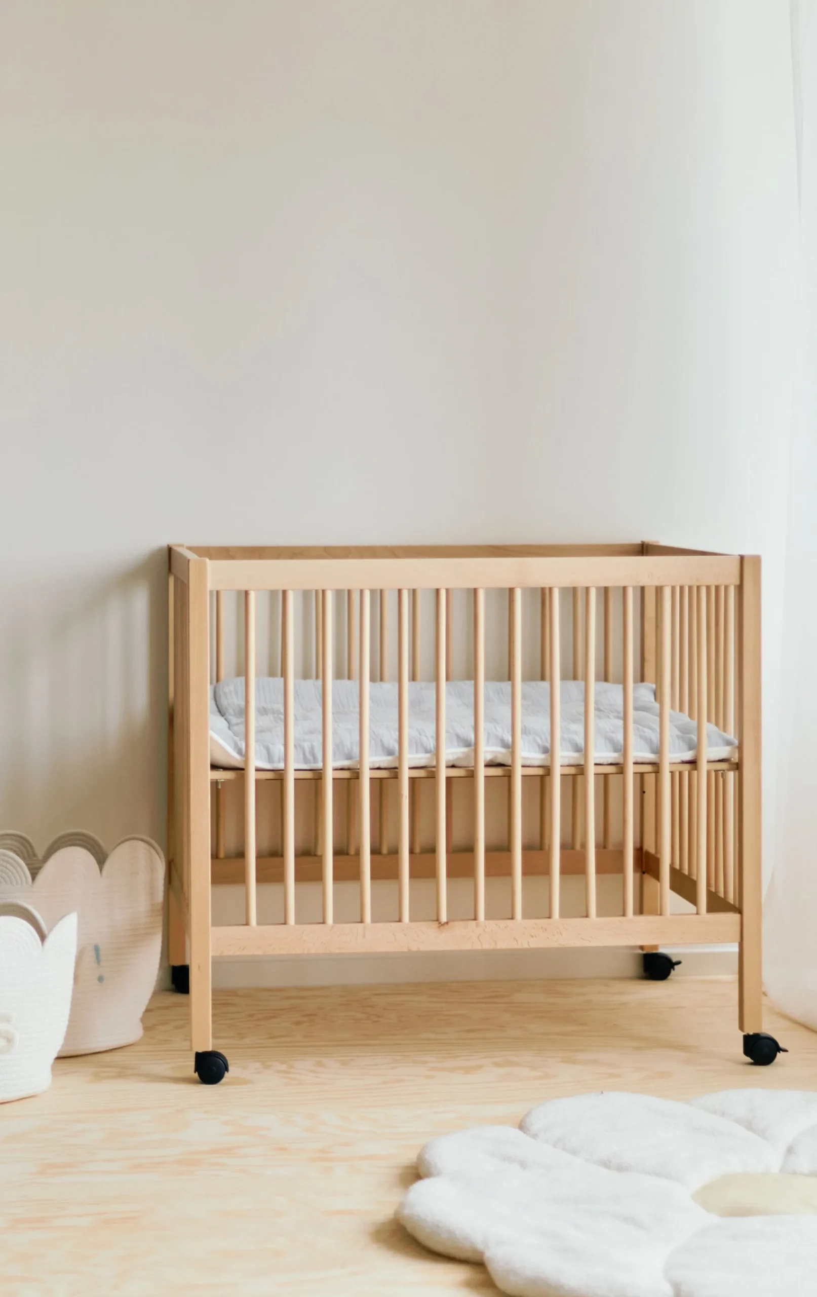 Childhome Parcs-Parc 97 + Roues - 95x75 Cm - Bois - Naturel