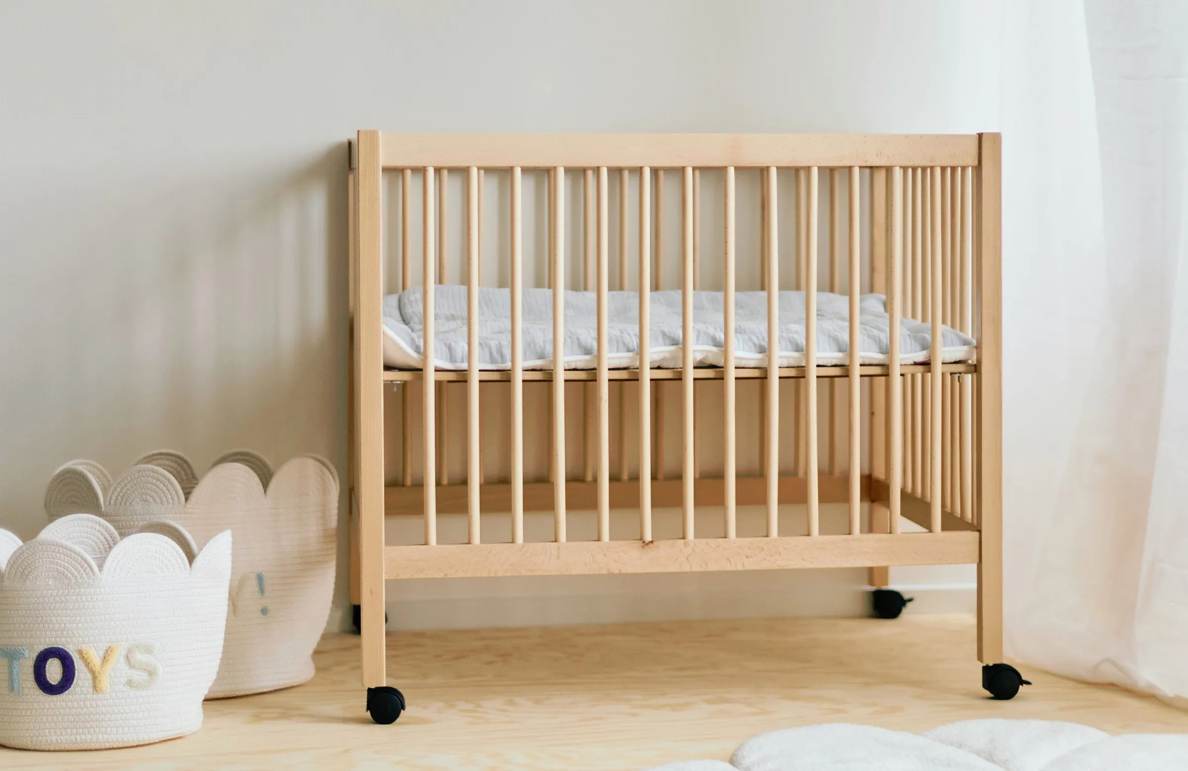 Childhome Parcs-Parc 97 + Roues - 95x75 Cm - Bois - Naturel
