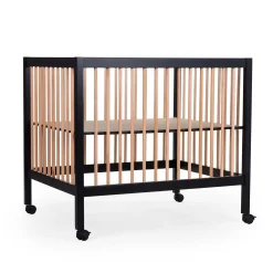 Childhome Parcs-Parc 97 + Roues - 95x75 Cm - Bois - Noir / Naturel