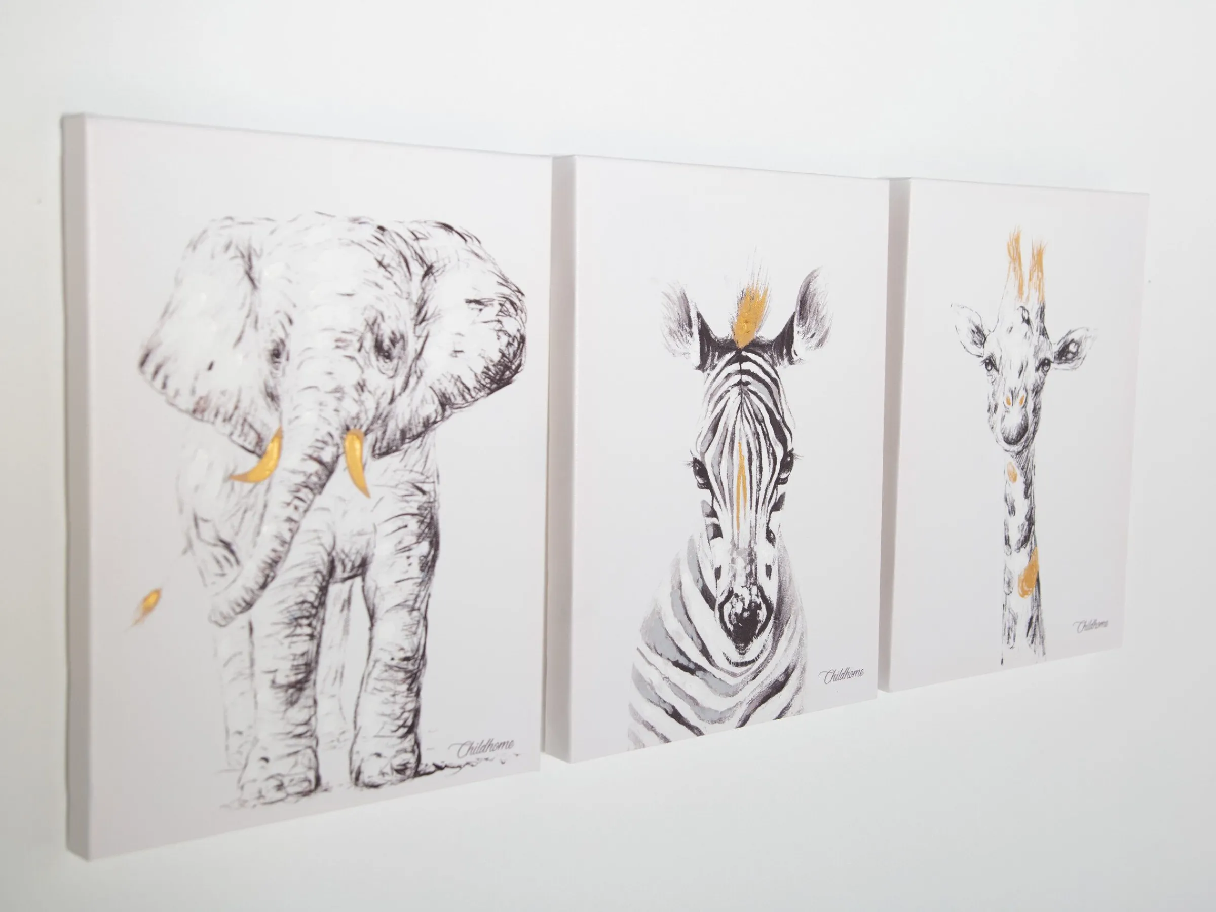 Childhome Peintures-Peinture - Girafe + Or - 30x40 Cm