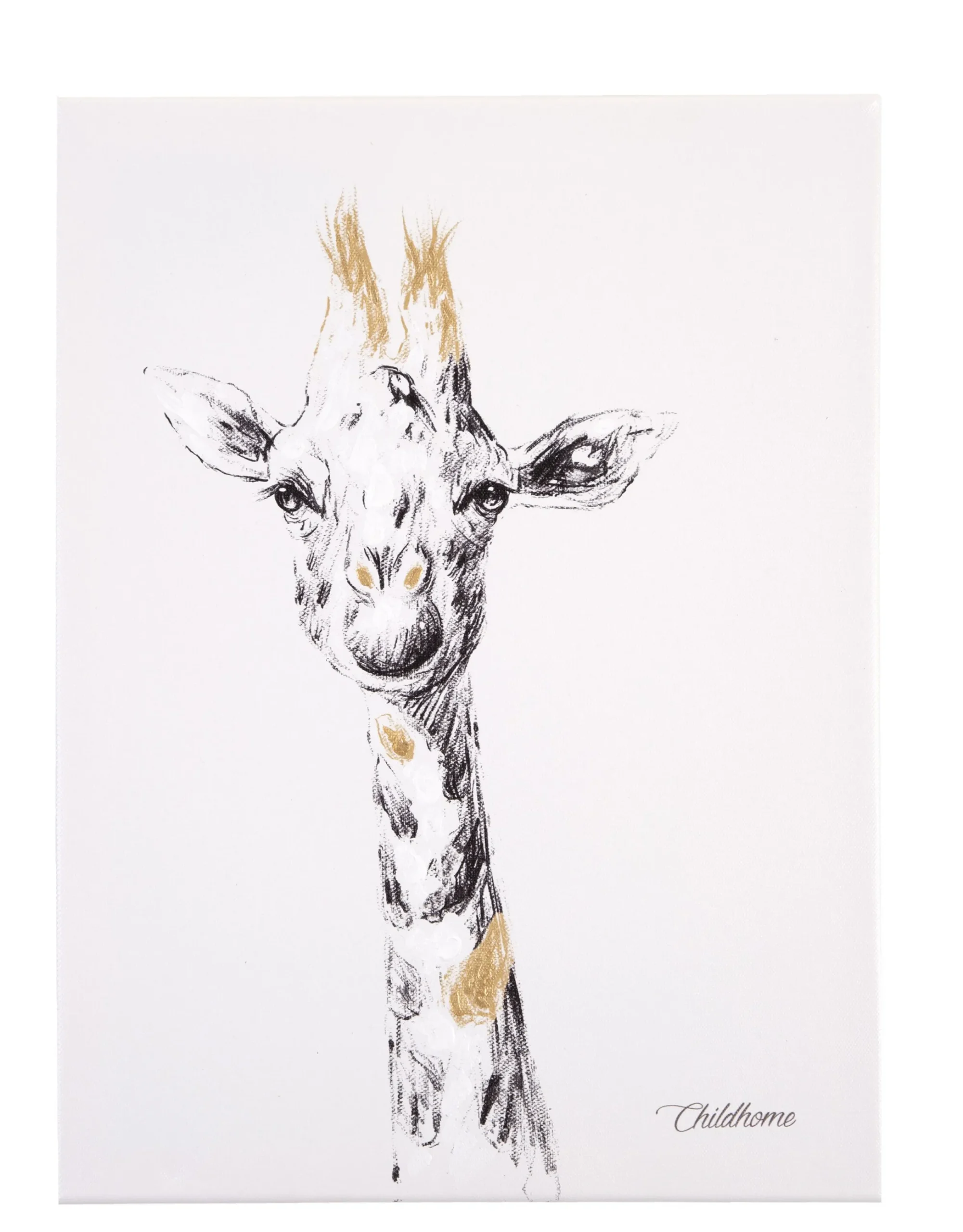 Childhome Peintures-Peinture - Girafe + Or - 30x40 Cm