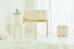 Childhome Paniers De Rangement-Pouf + Coffre à jouets Fleur blanc cassé
