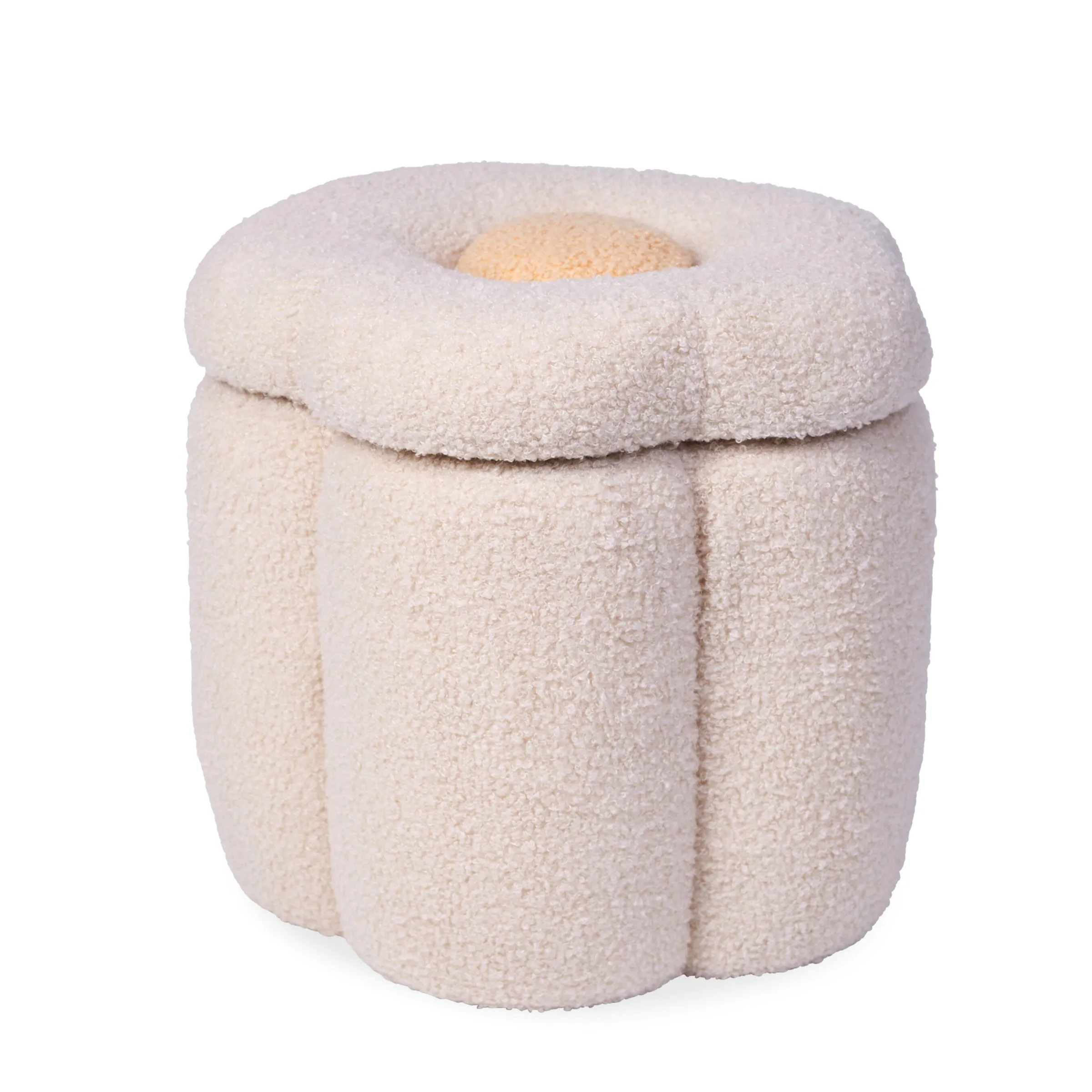 Childhome Paniers De Rangement-Pouf + Coffre à jouets Fleur blanc cassé
