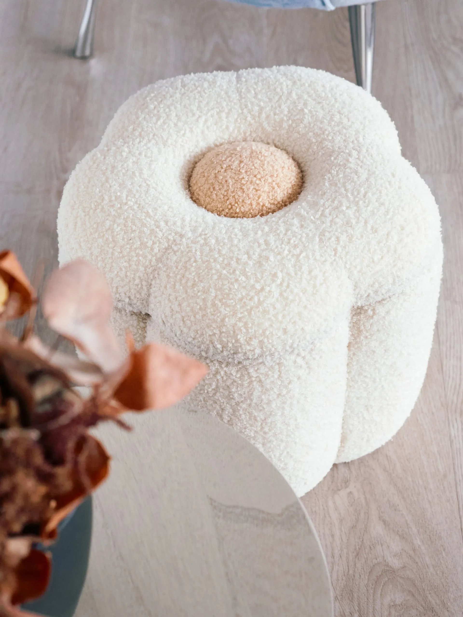 Childhome Paniers De Rangement-Pouf + Coffre à jouets Fleur blanc cassé