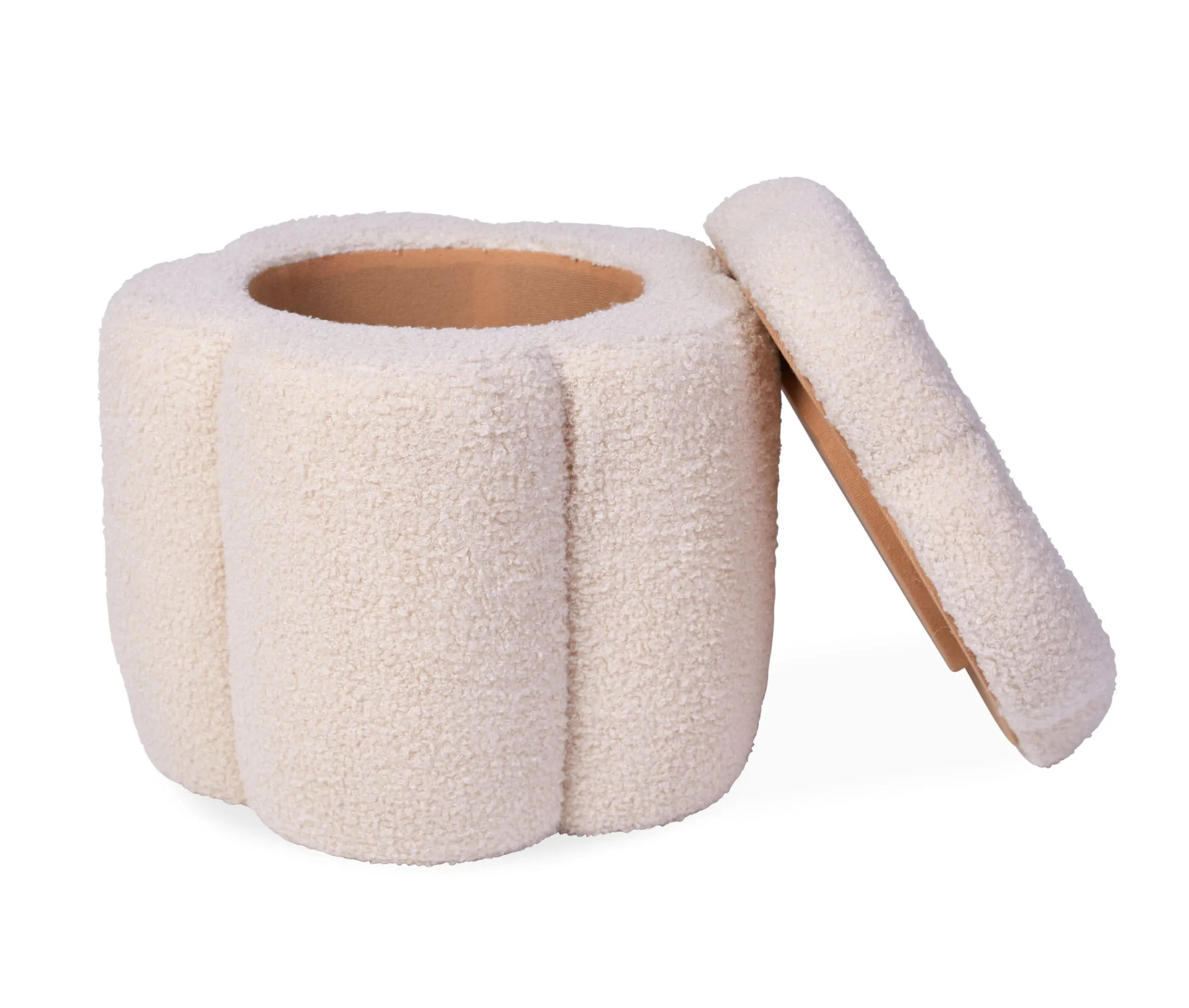 Childhome Paniers De Rangement-Pouf + Coffre à jouets Fleur blanc cassé