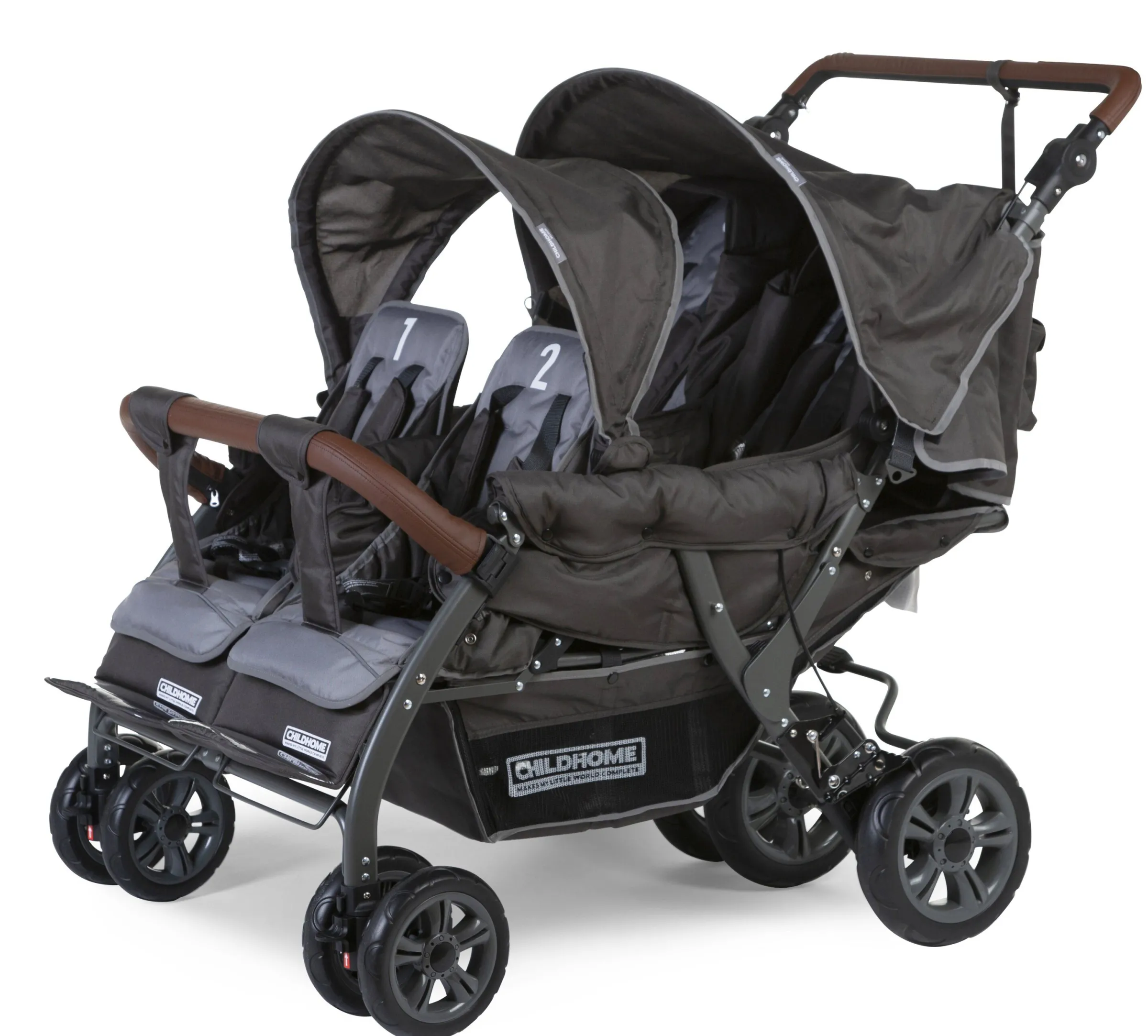 Childhome Poussettes Multi Places-Poussette Quadruple anthracite