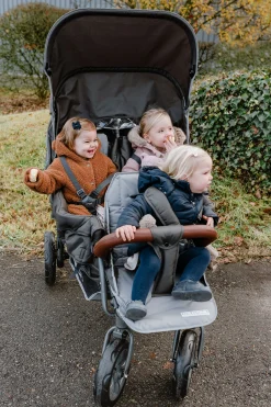 Childhome Poussettes Multi Places-Poussette Triplet anthracite