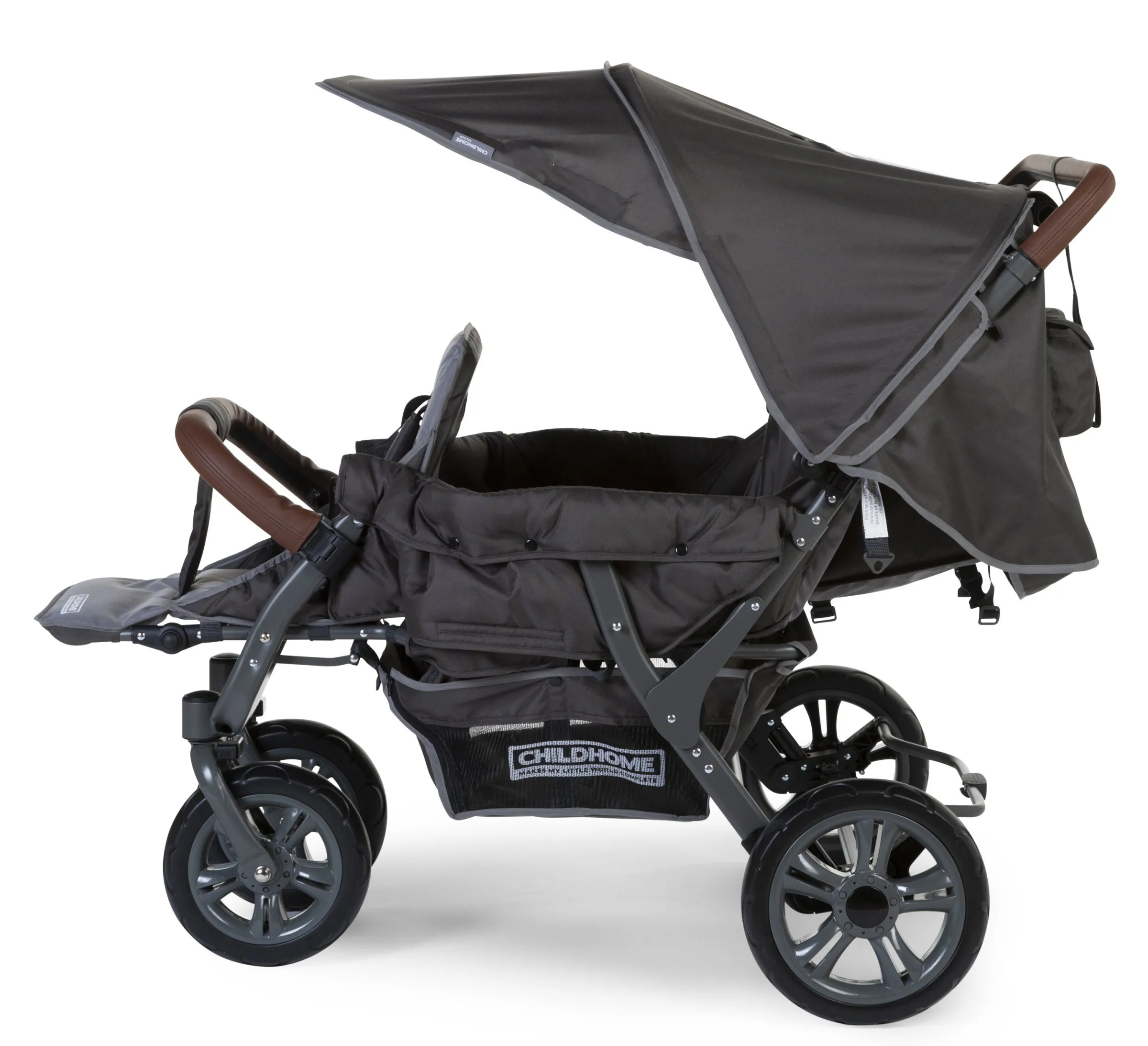 Childhome Poussettes Multi Places-Poussette Triplet anthracite