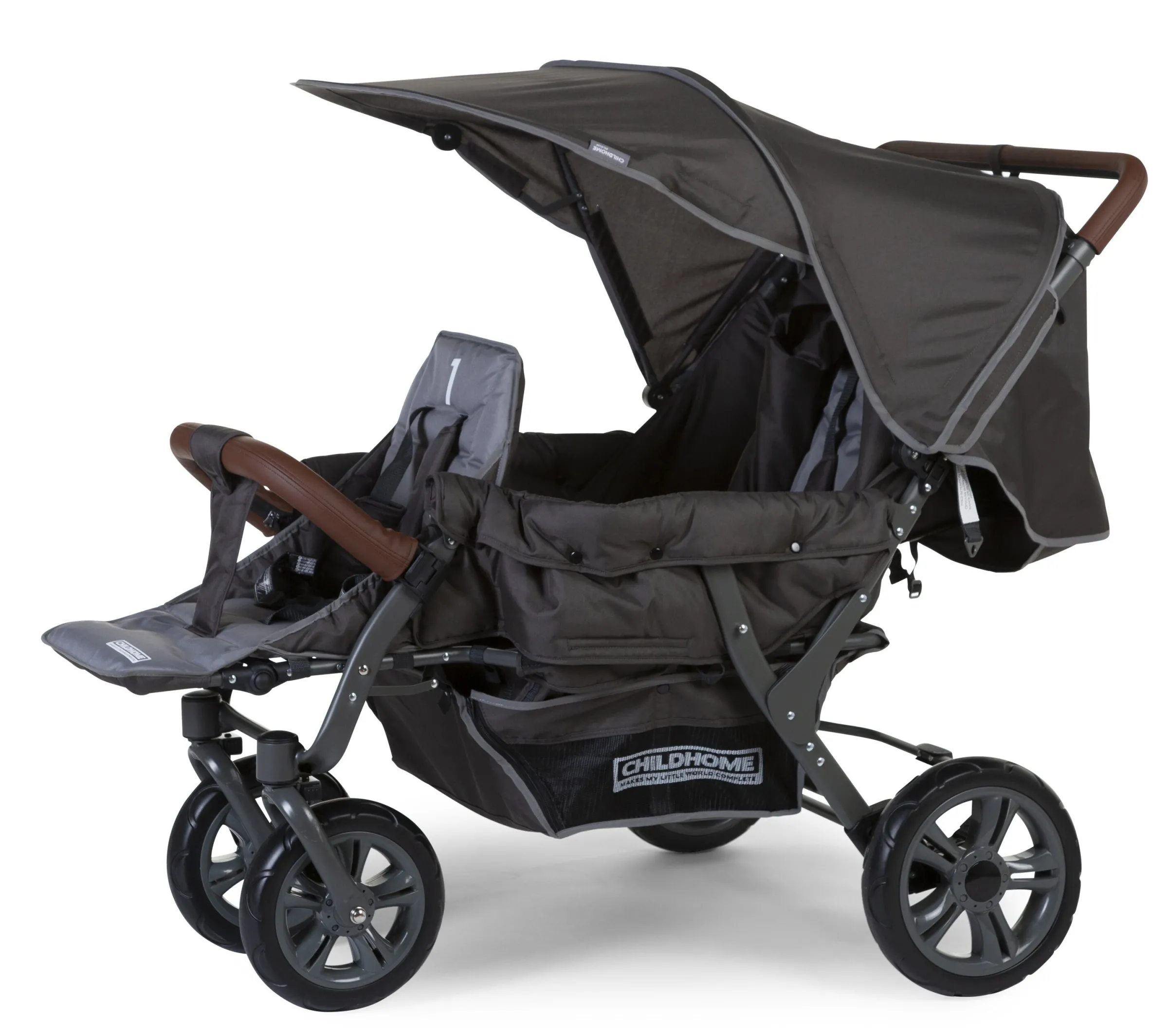 Childhome Poussettes Multi Places-Poussette Triplet anthracite
