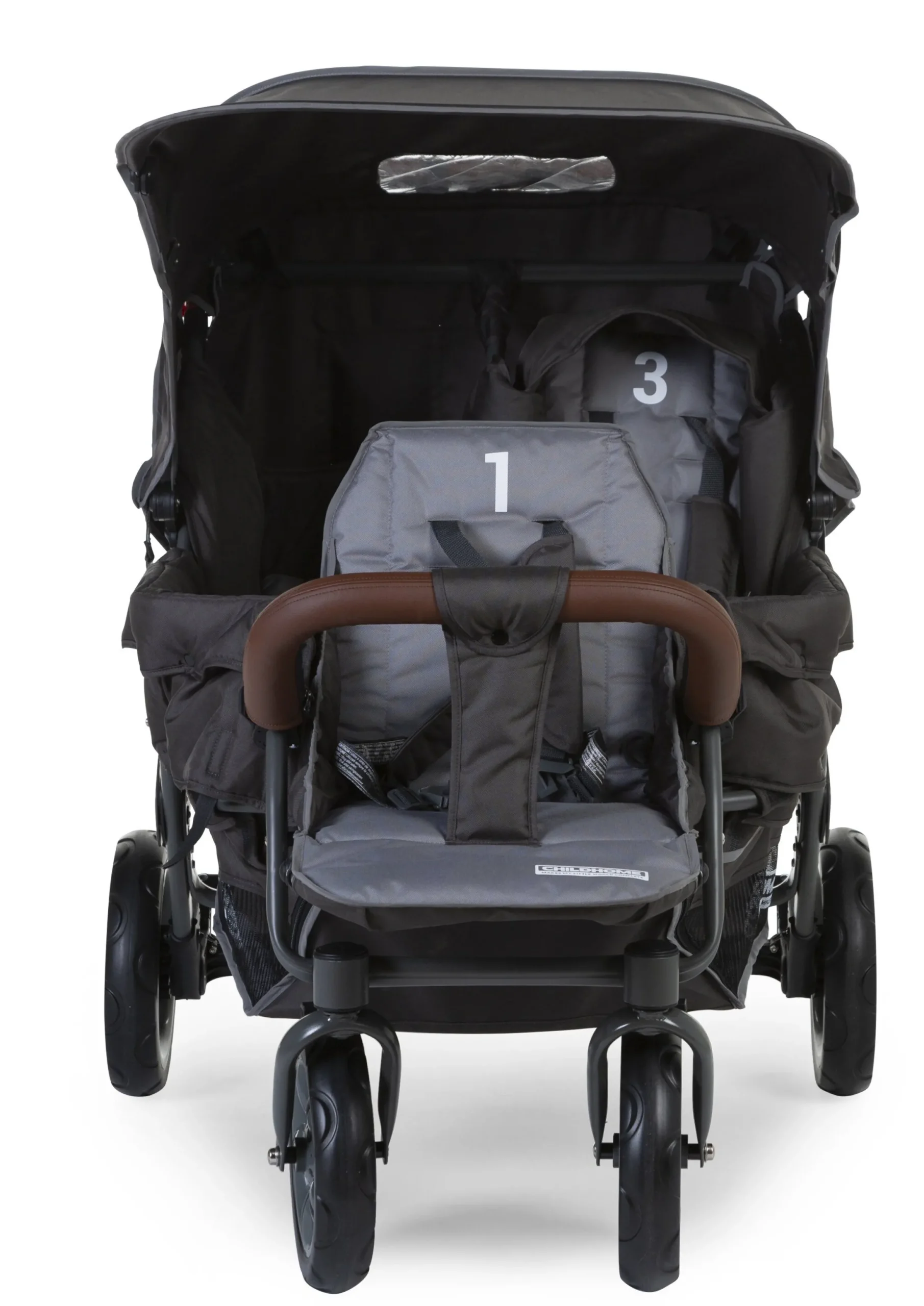 Childhome Poussettes Multi Places-Poussette Triplet anthracite