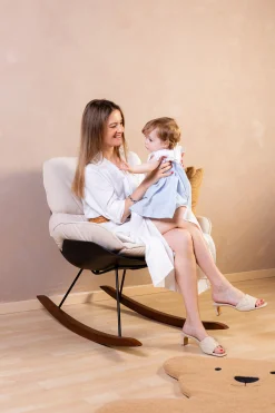 Childhome Fauteuils À Bascule-Rocking Chaise A Bascule Lounge - Noir/Ecru
